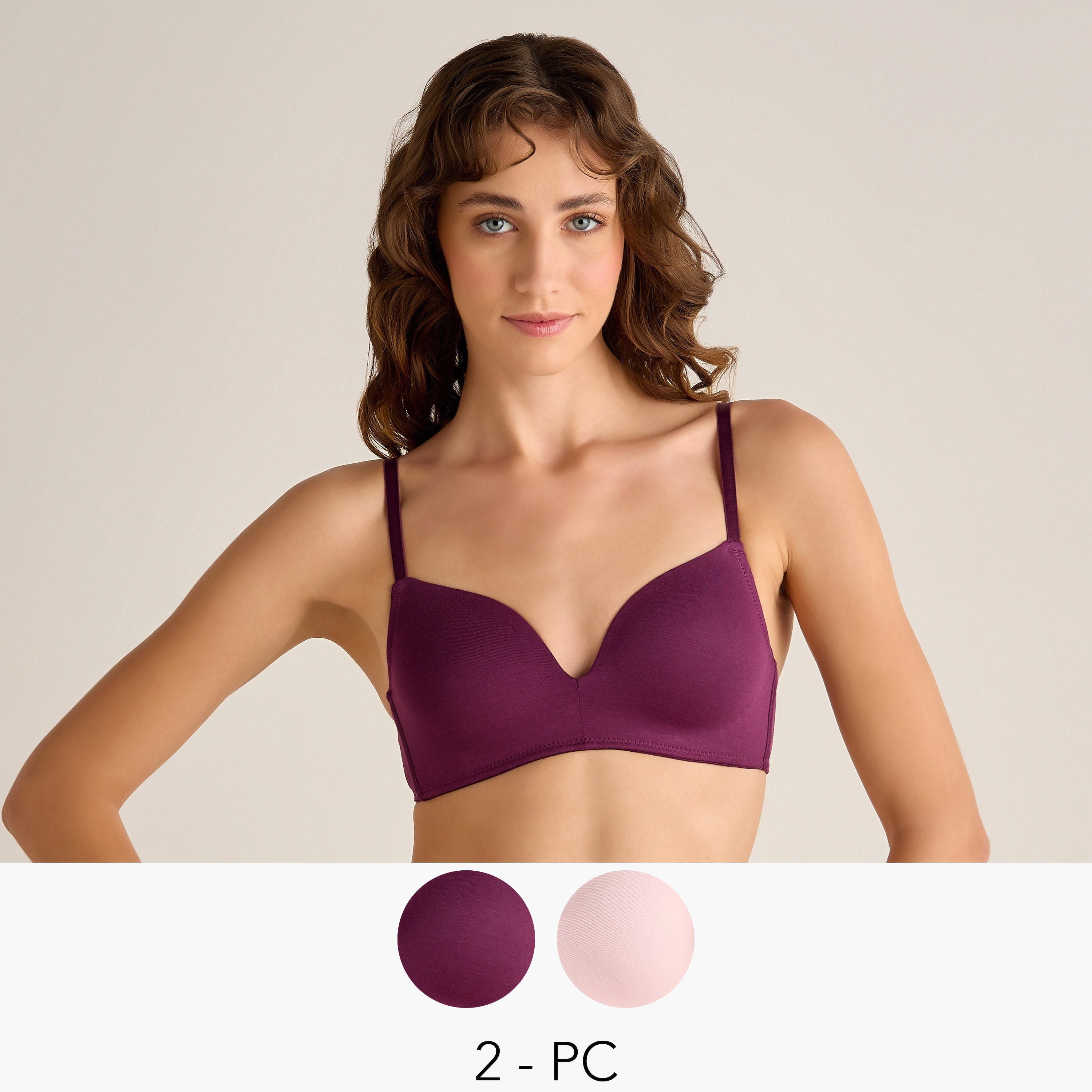 Non-Wired Plunge Bra Pack - 2-women-clothing-lingerie-bras-image-1