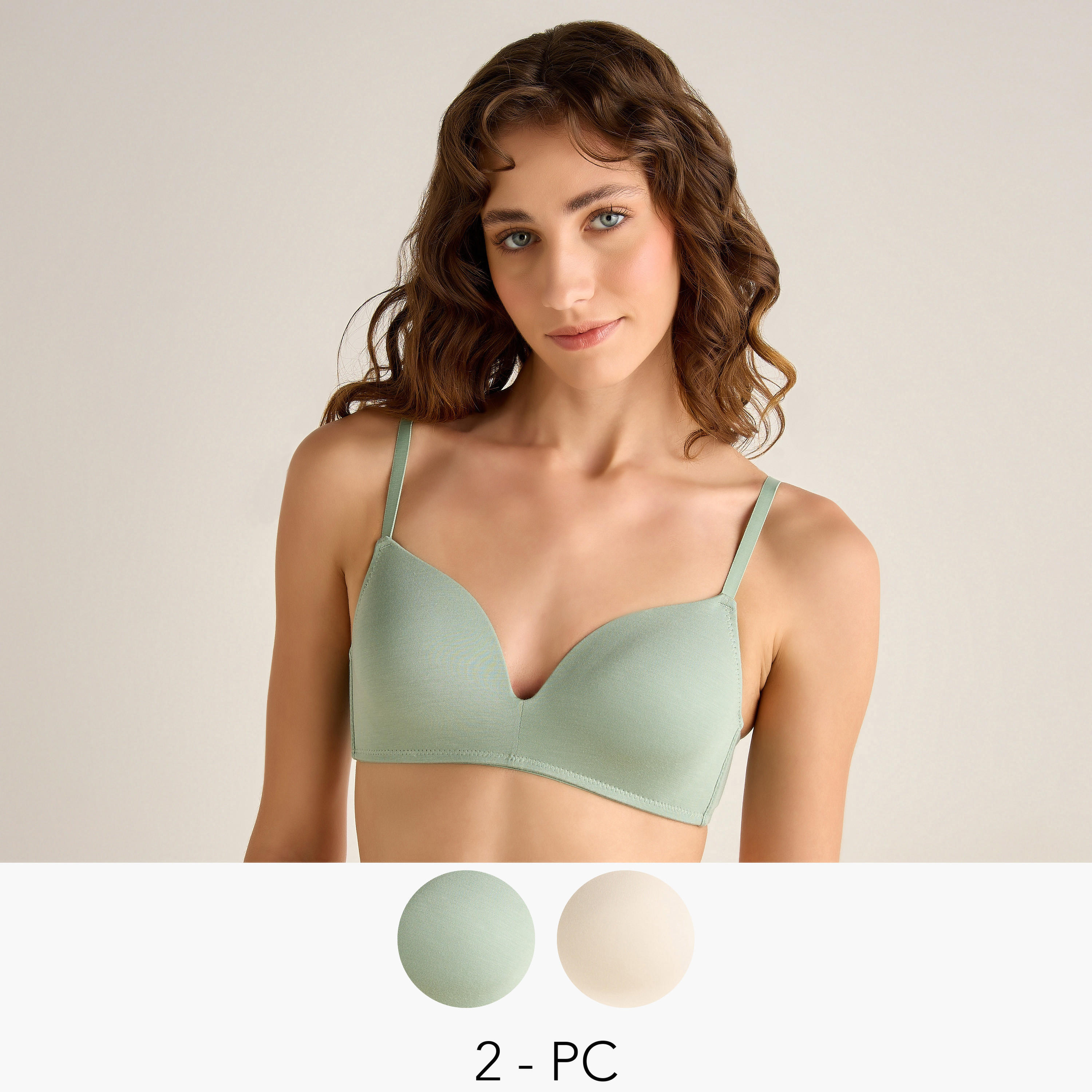 Non-Wired Plunge Bra Pack - 2-women-clothing-lingerie-bras-image-1