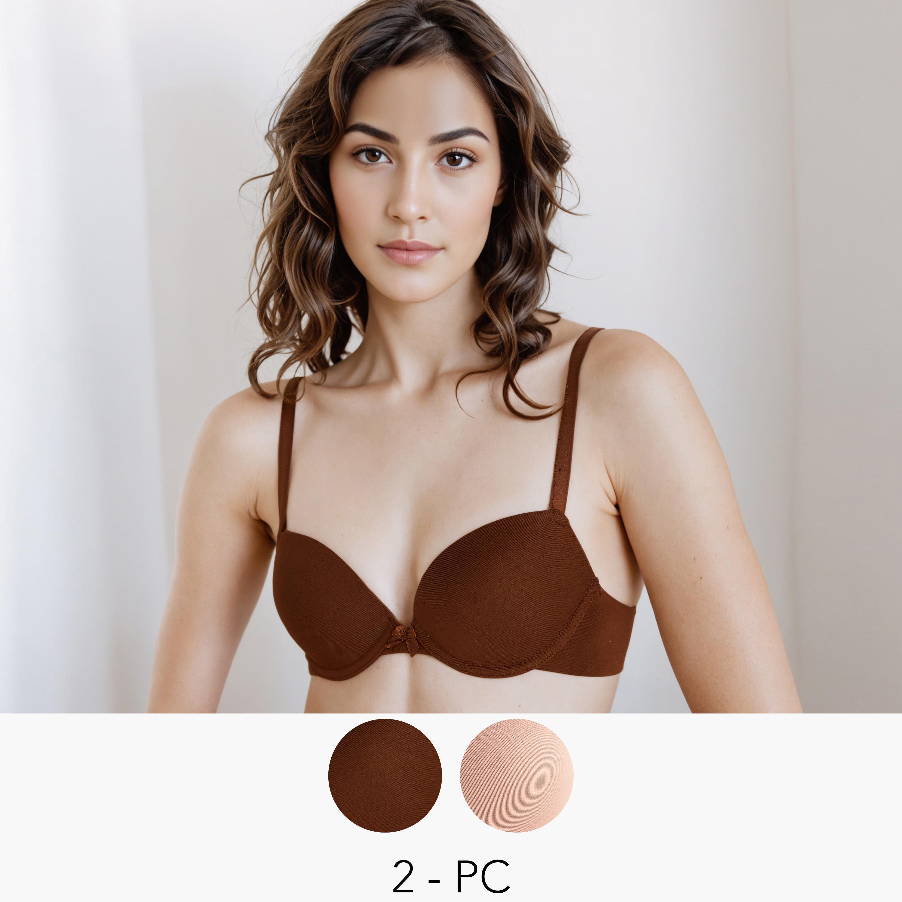 2-Pack Plunge Bra Low Coverage Bow Detail-women-clothing-lingerie-bras-image-1