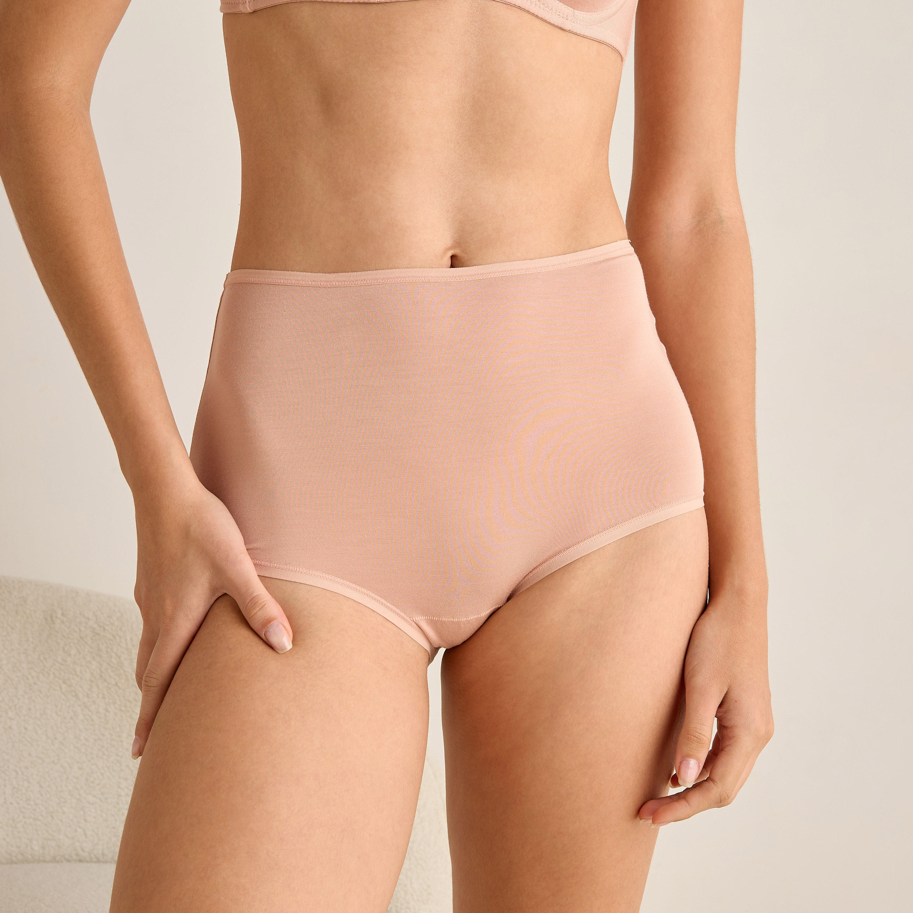 سراويل داخلية سادة بخصر عالي - طقم من 2-women-clothing-lingerie-panties-image-2
