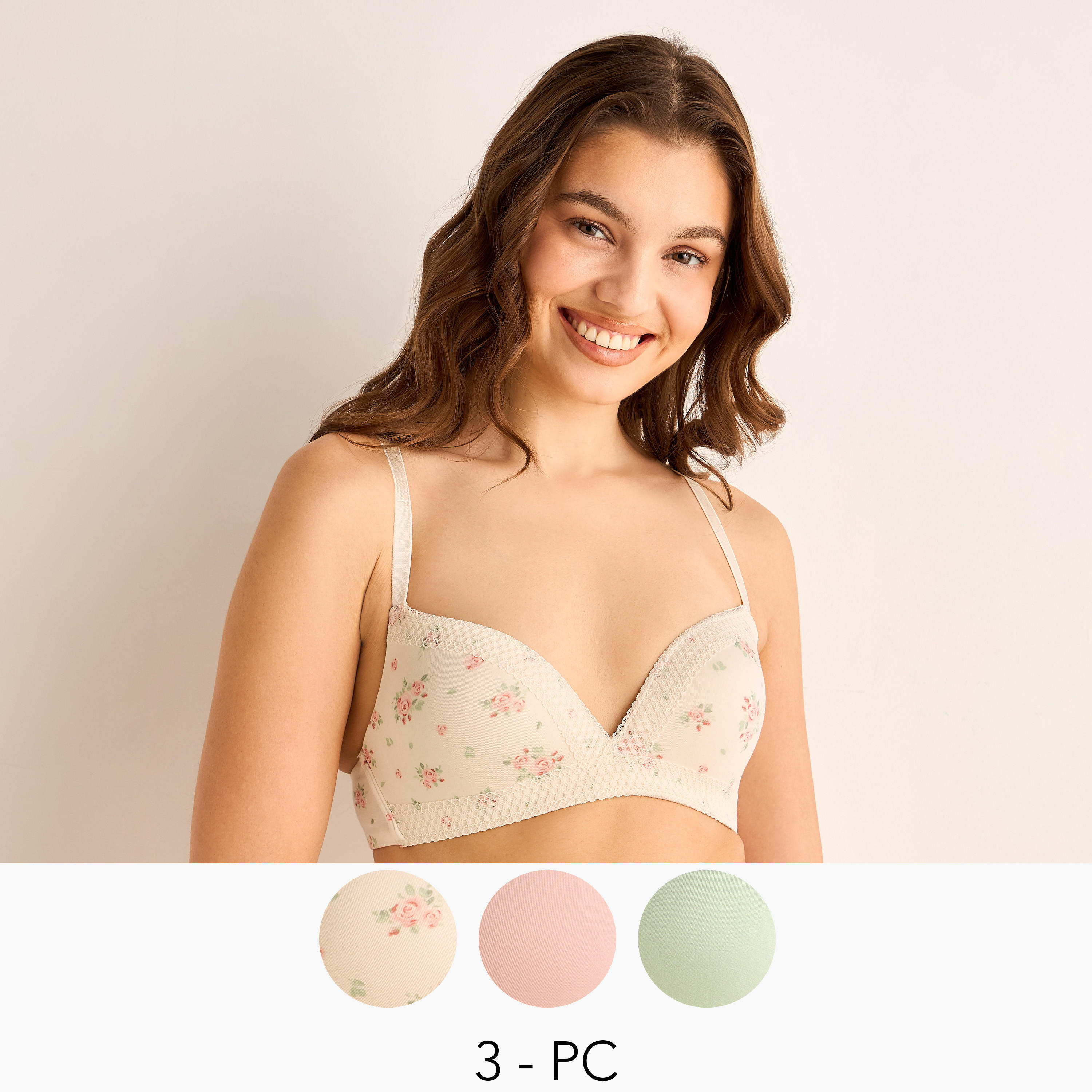 Pack of 3 Plunge Bra Medium Coverage-women-clothing-lingerie-bras-image-1