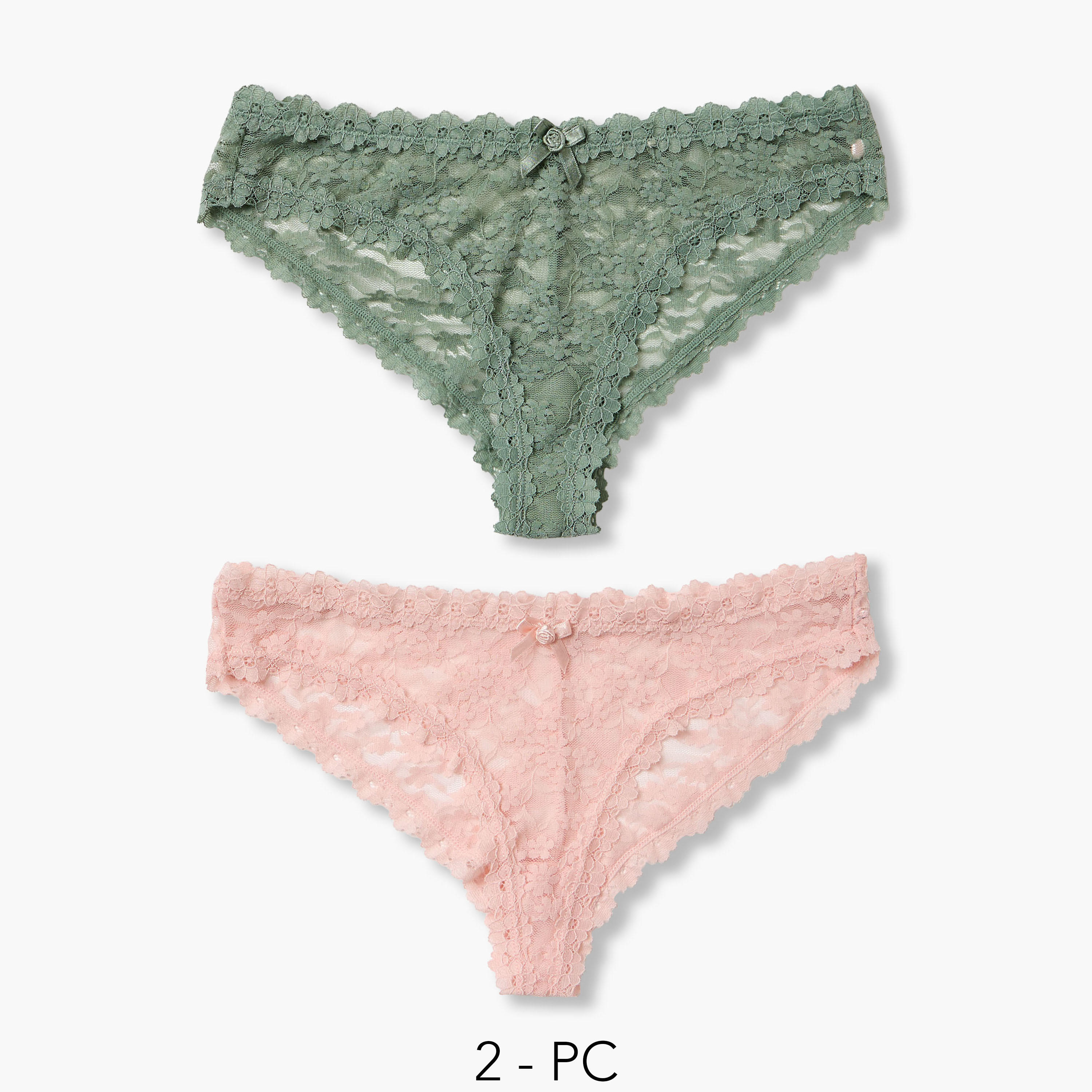 Set of 2 - Bikini Panty with Lace Trim-women-clothing-lingerie-panties-image-1