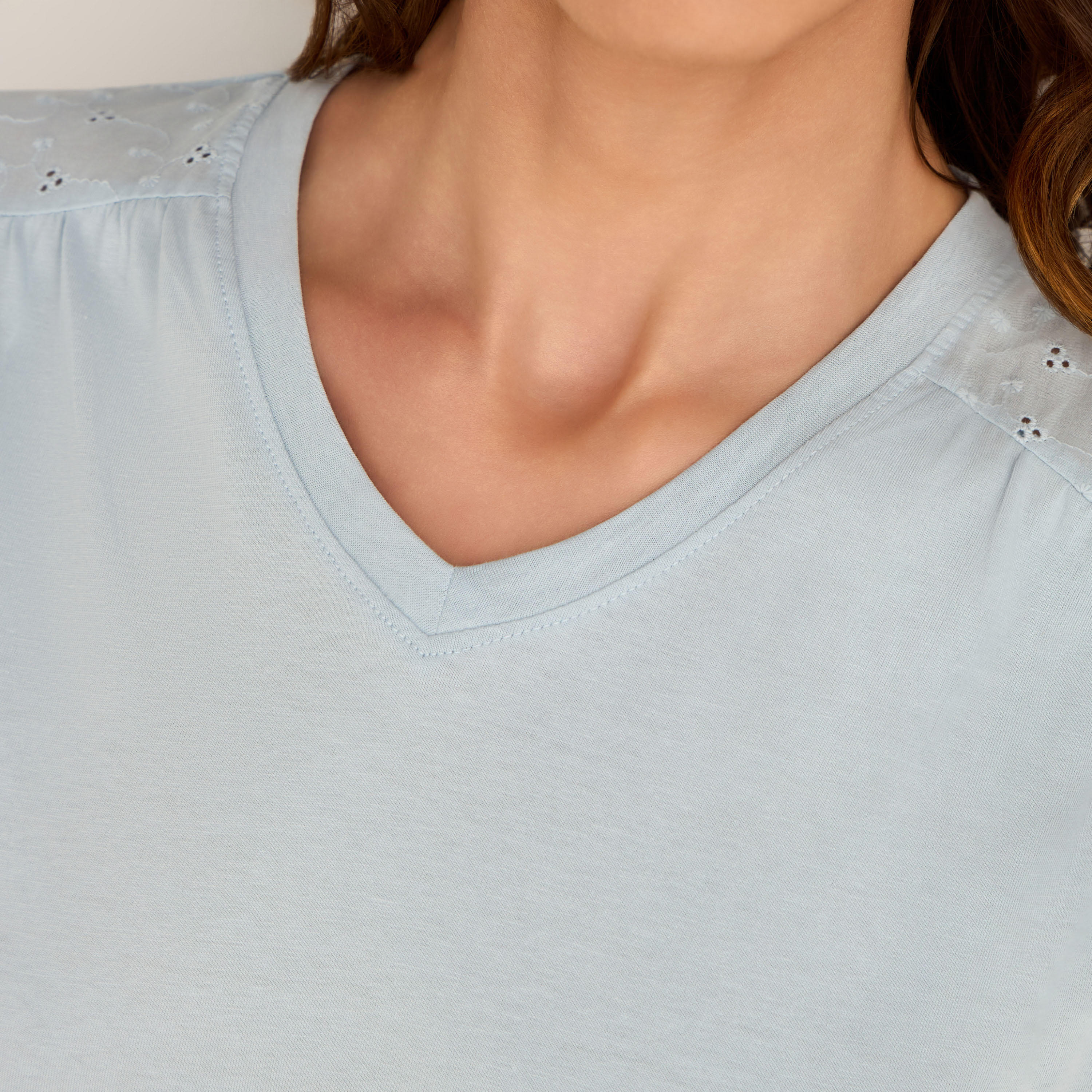 Night Dress Short Sleeves Embroidered Cotton-women-clothing-nightwear-nighties-image-4