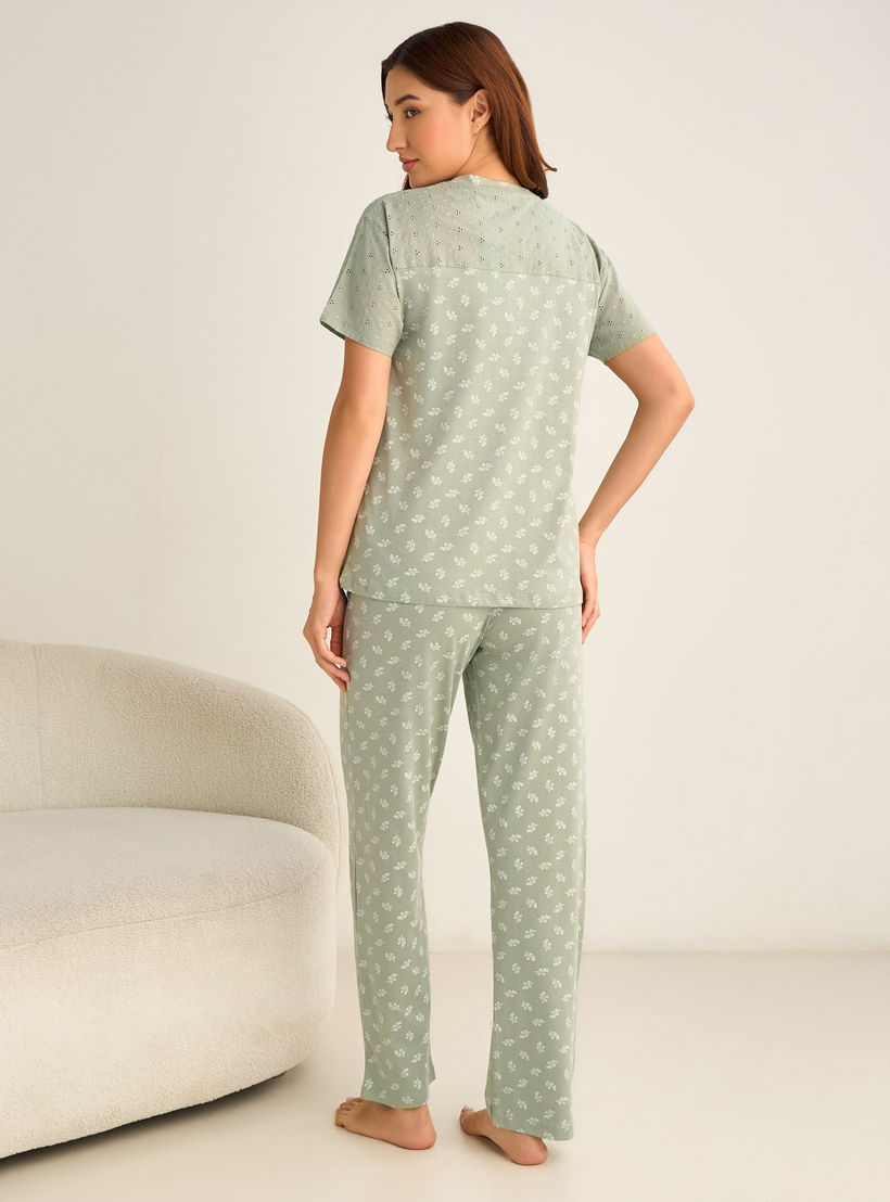 Pyjama Set T-shirt & Cotton Pants-women-clothing-nightwear-pyjamas-longsets-image-3