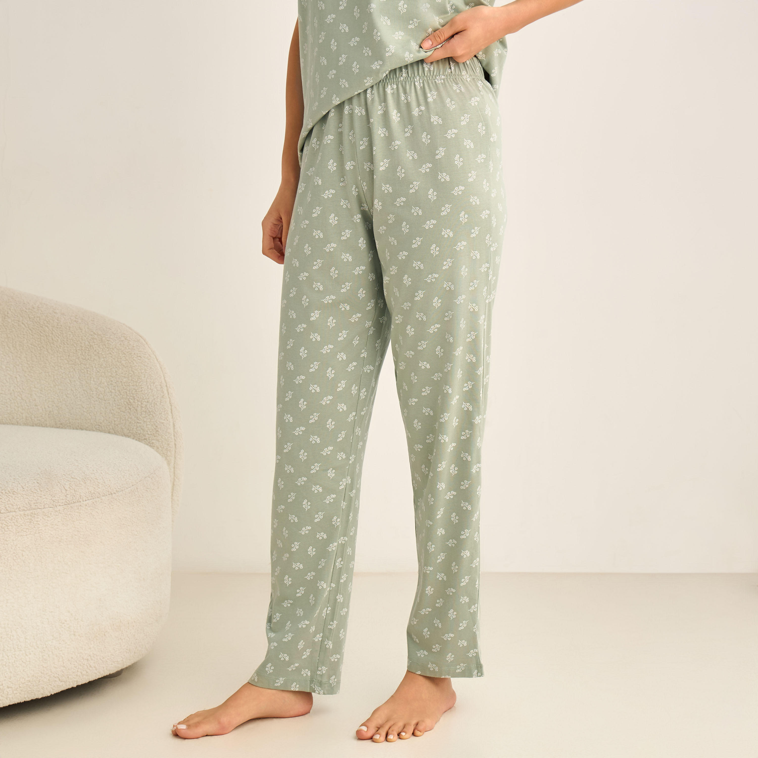Pyjama Set T-shirt & Cotton Pants-women-clothing-nightwear-pyjamas-longsets-image-4