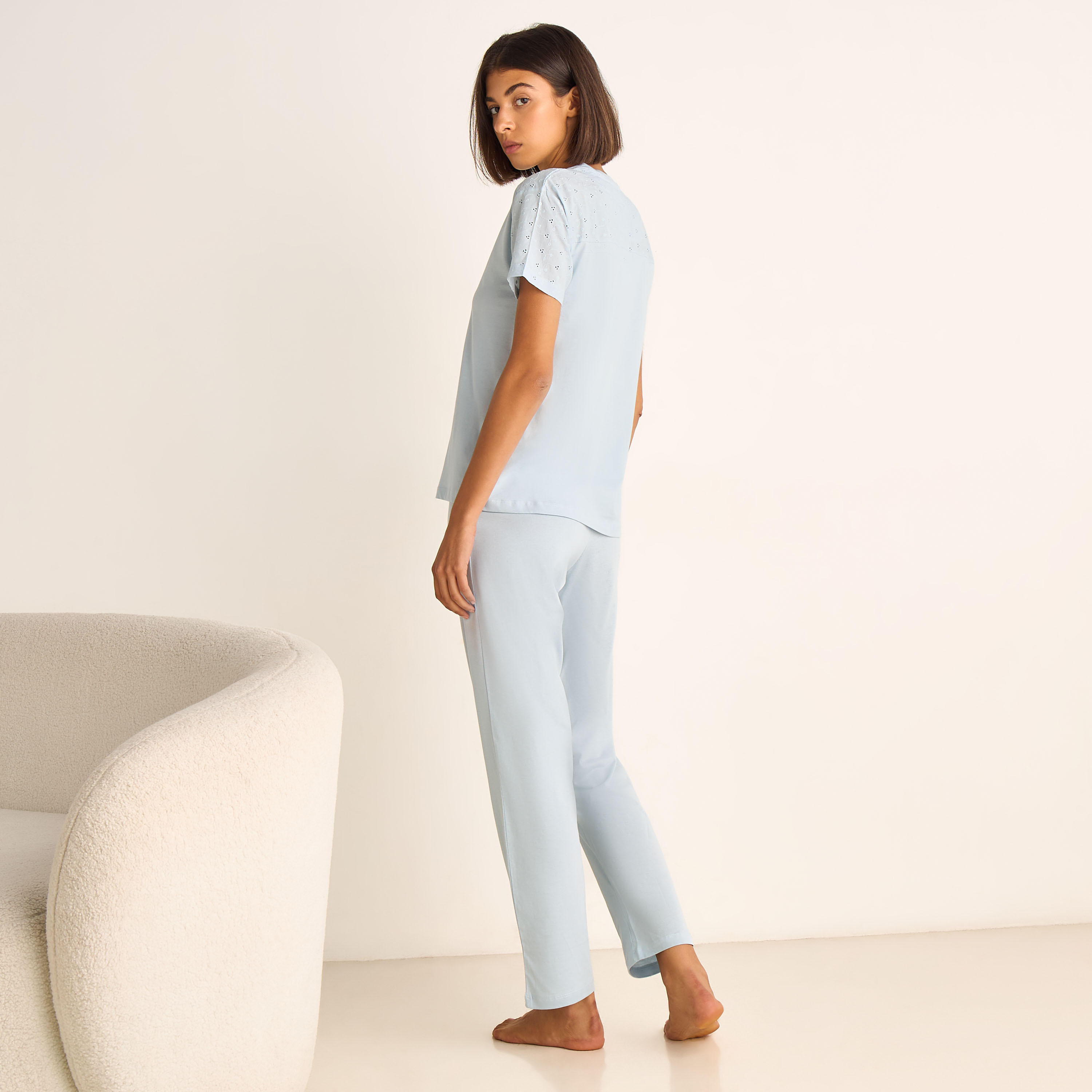 Pyjama Set T-shirt & Cotton Pants-women-clothing-nightwear-pyjamas-longsets-image-4