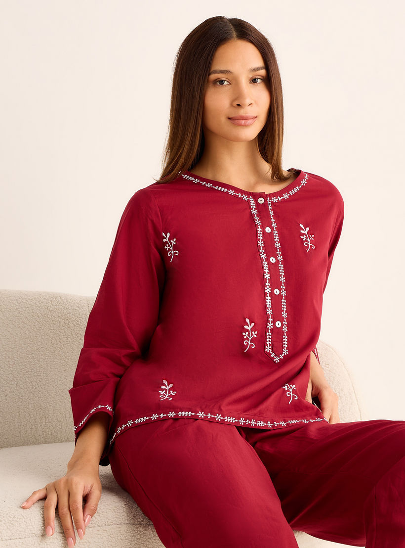 Pyjama Set Top and Pants Cotton-women-clothing-nightwear-pyjamas-longsets-image-2