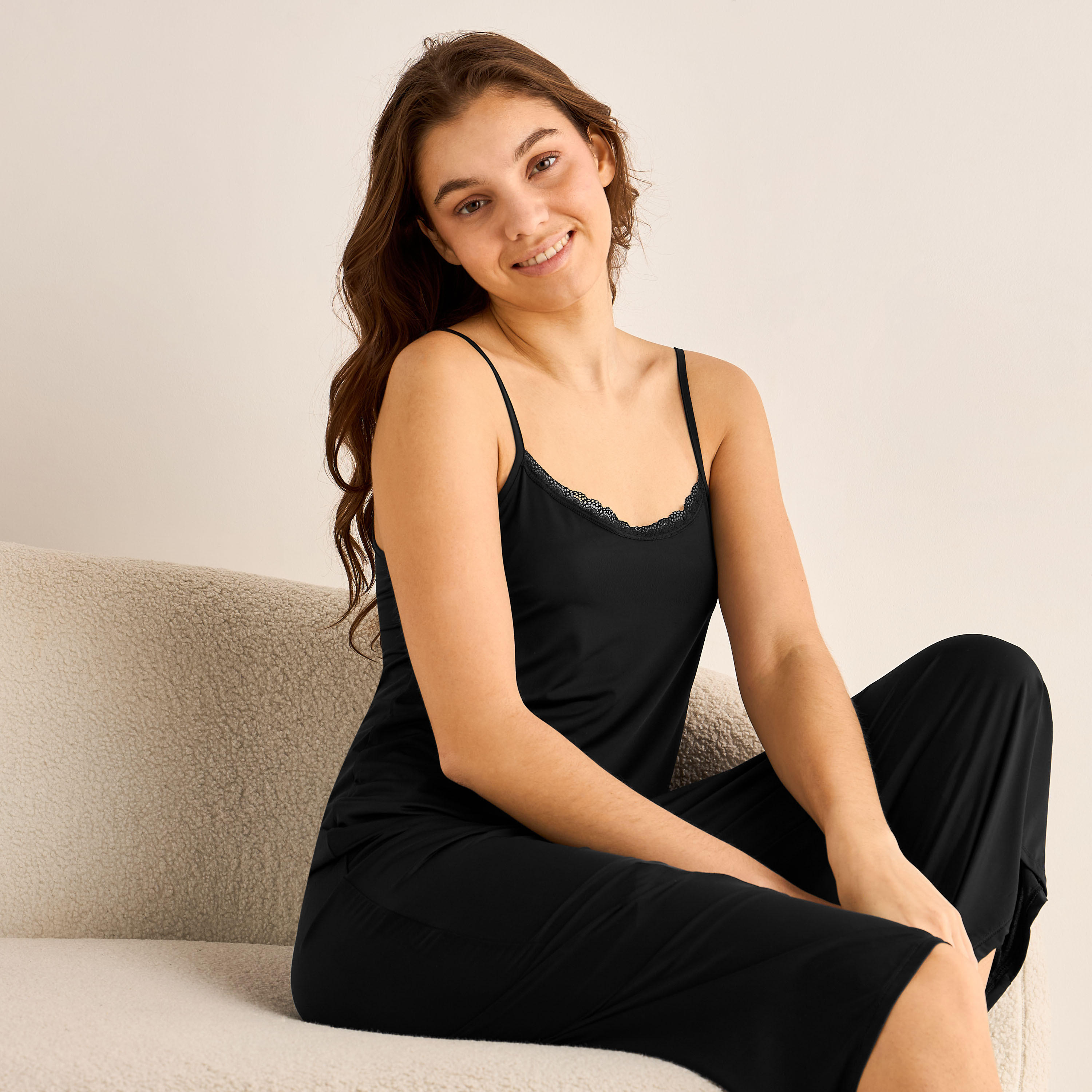 فستان نوم دون أكمام بدانتيل-women-clothing-nightwear-nighties-image-1
