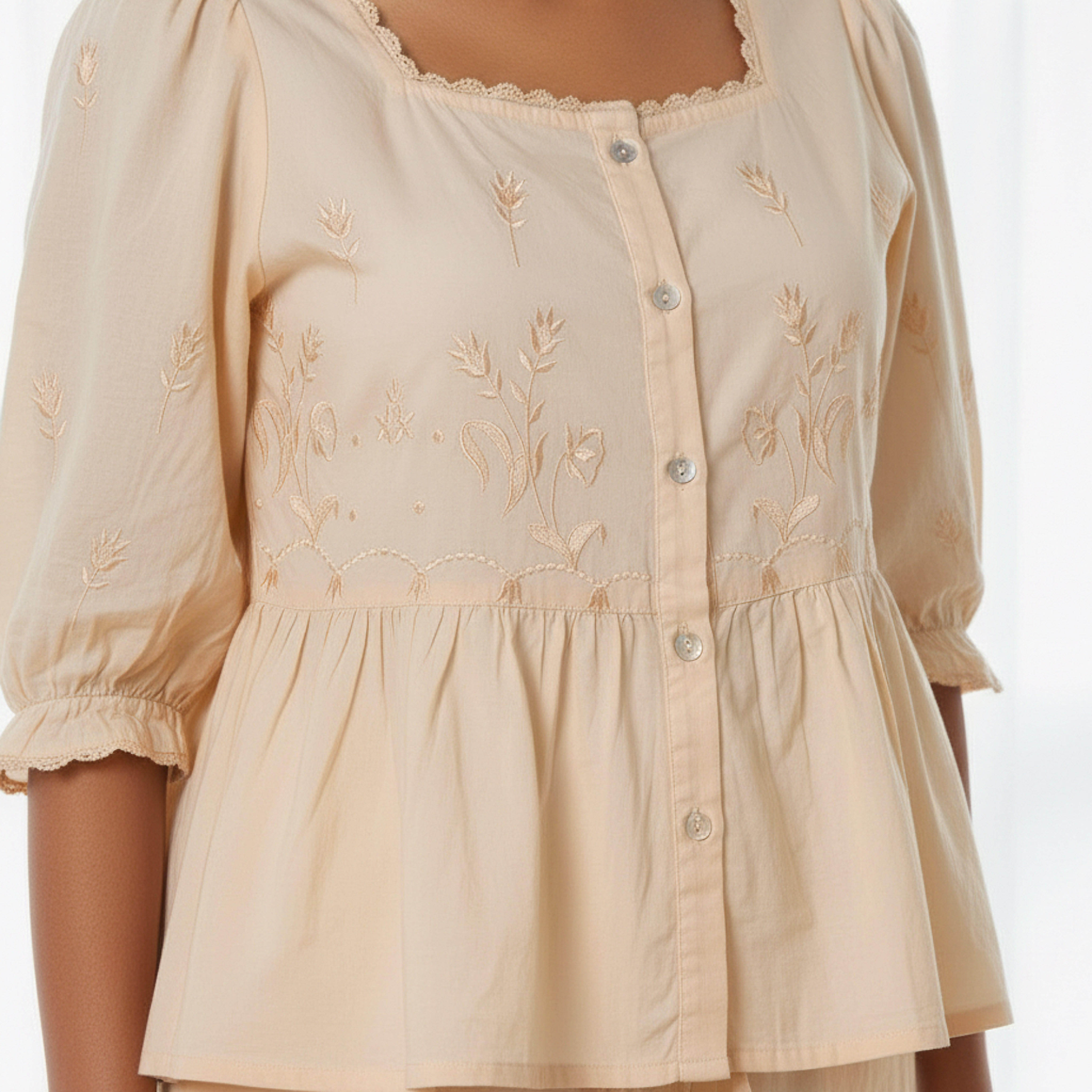 Pyjama Set Button Down Top & Trousers Cotton-women-clothing-nightwear-pyjamas-longsets-image-5