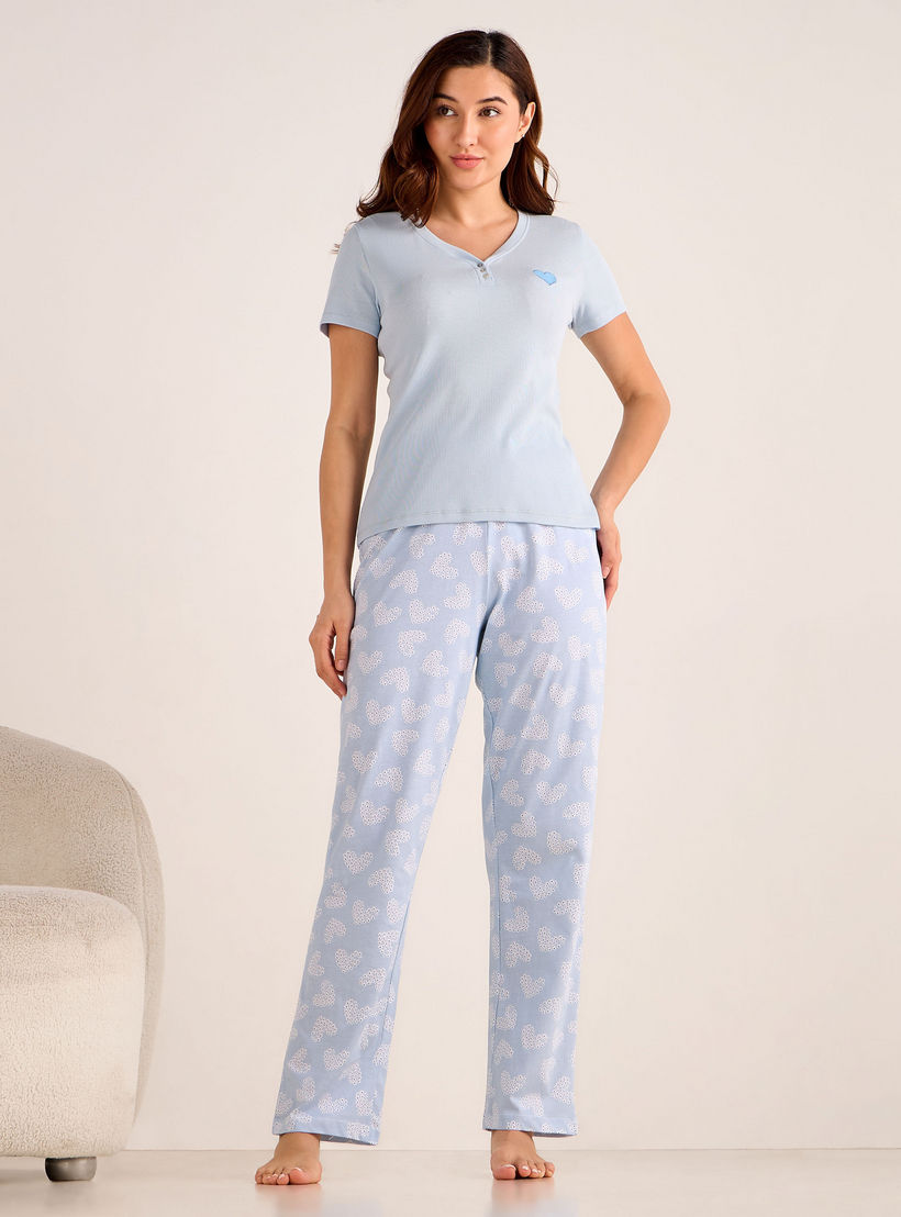 Pyjama Set T-shirt & Pants-women-clothing-nightwear-pyjamas-longsets-image-1