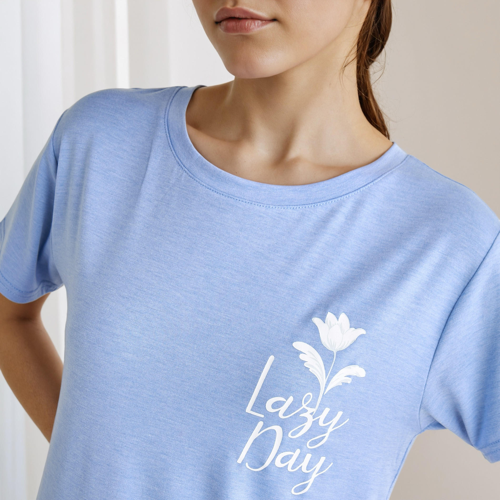 طقم بيجاما بنطلون وتيشيرت-women-clothing-nightwear-pyjamas-longsets-image-5