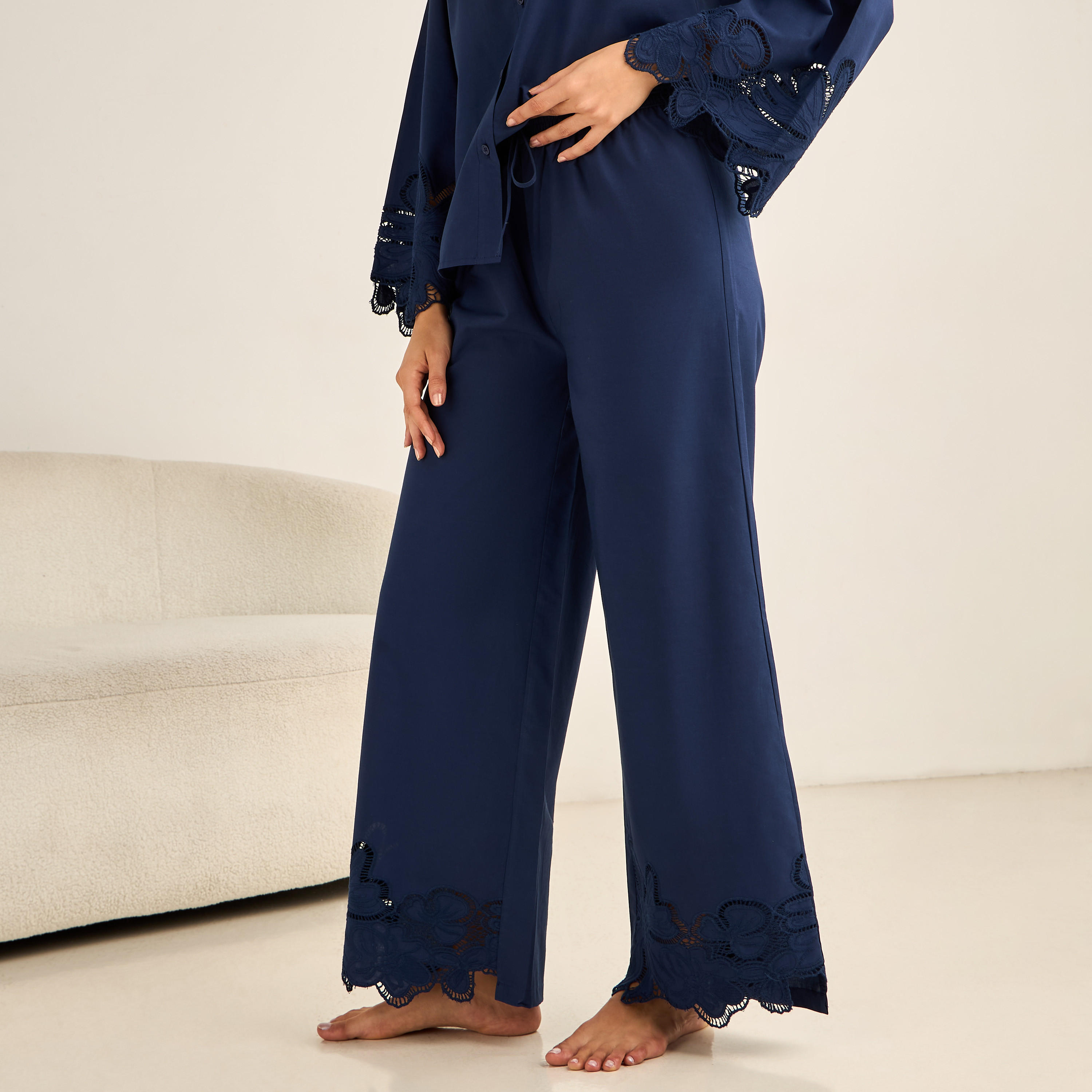 Pyjama Set Button-Down Shirt & Trousers-women-clothing-nightwear-pyjamas-longsets-image-4