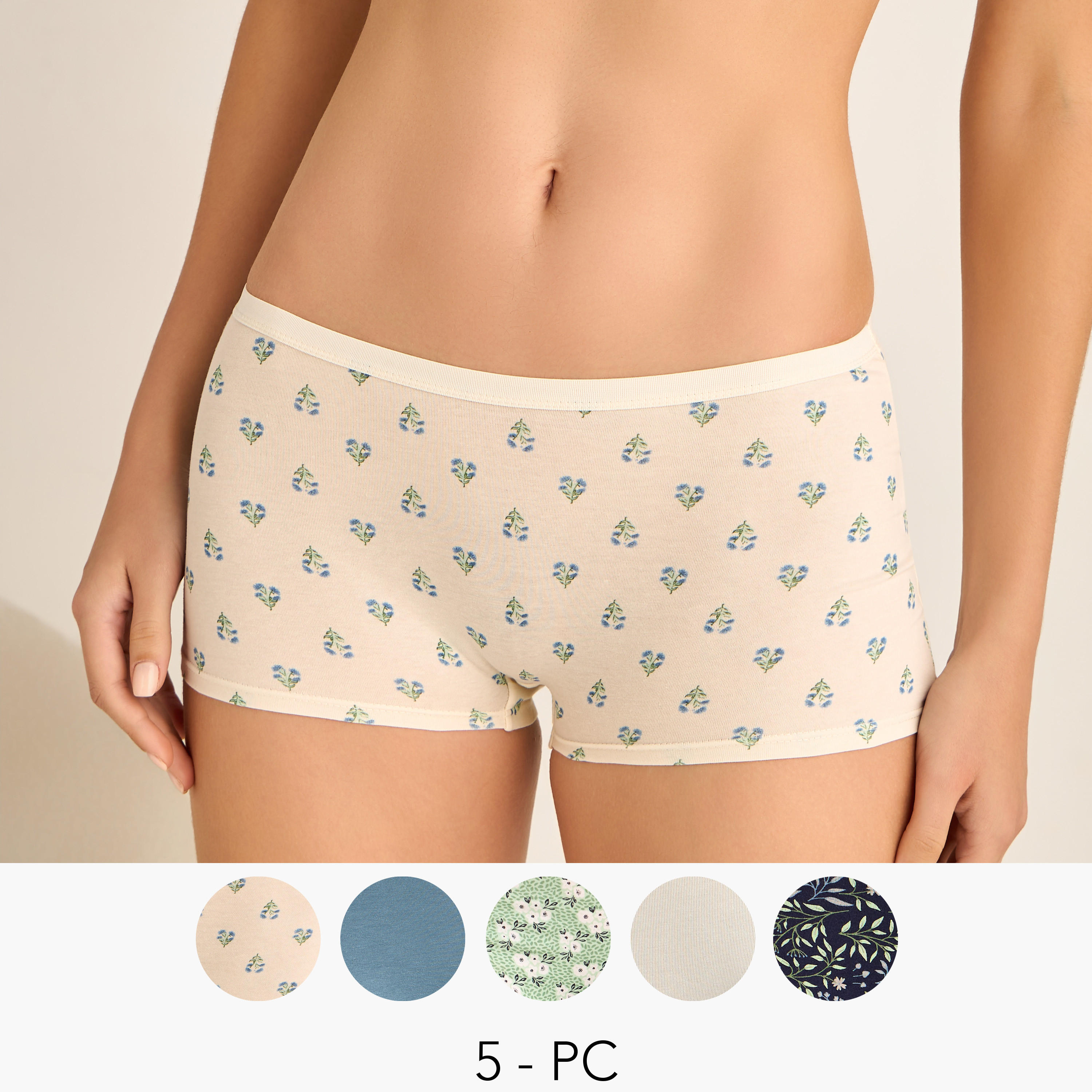 Set of 5 - Boxer Briefs with Assorted Print-women-clothing-lingerie-panties-image-1