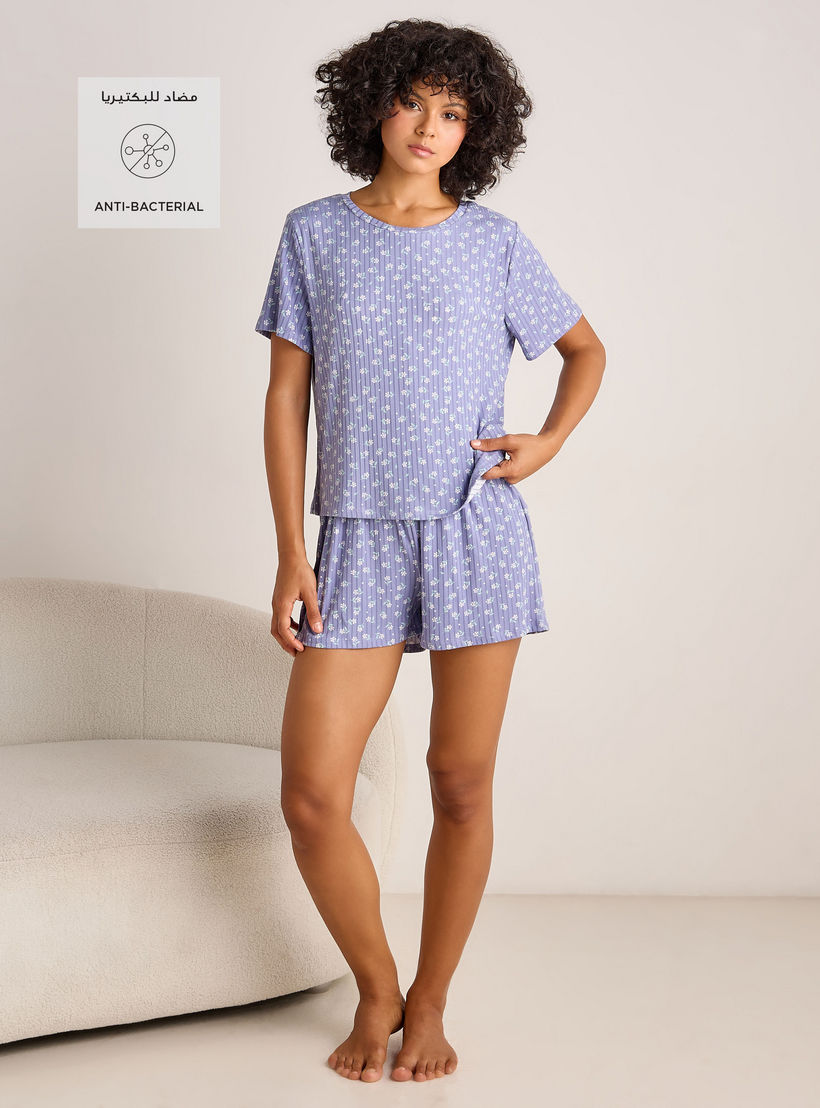 شورت مضلع بارز الملمس-women-clothing-nightwear-pyjamas-bottoms-image-2