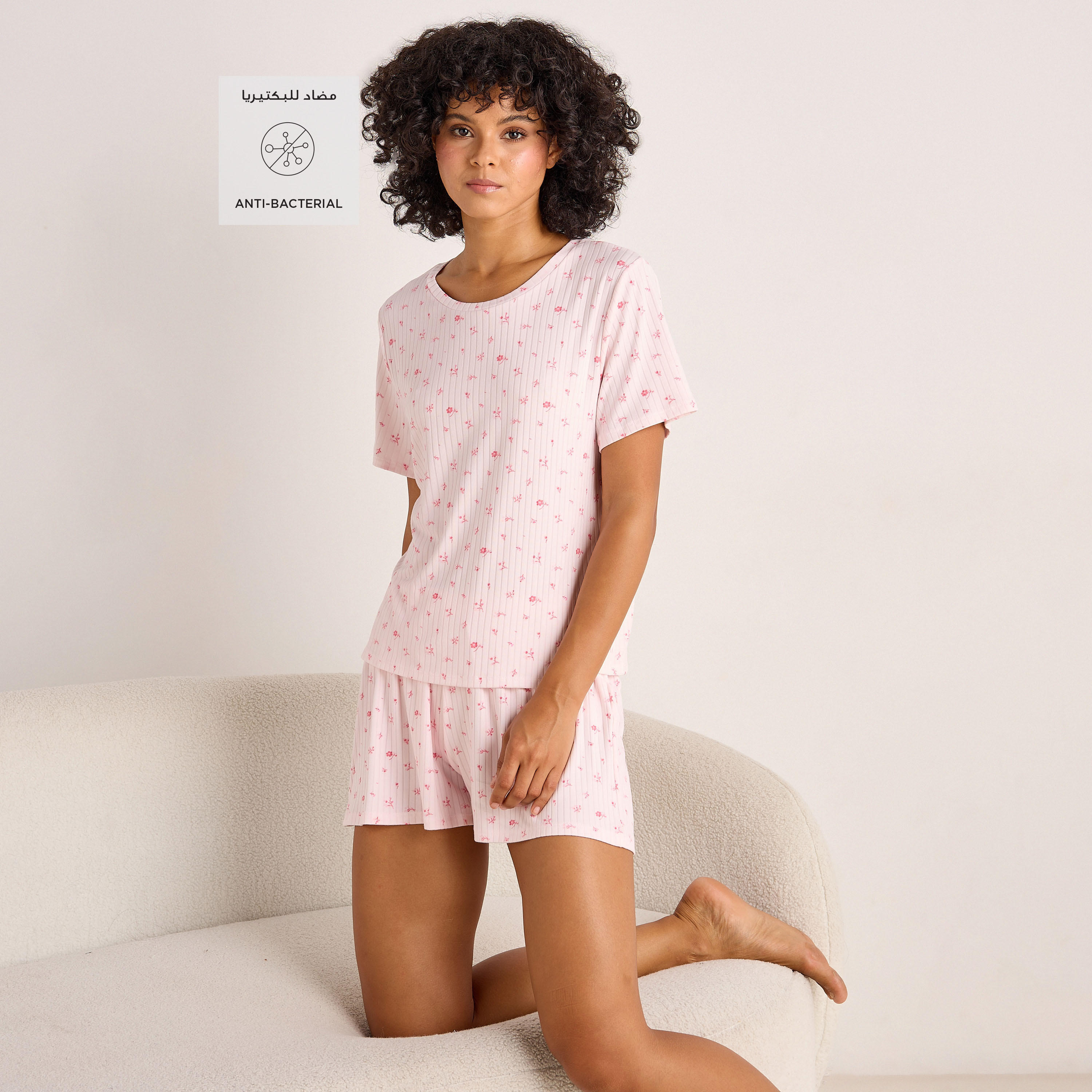 Floral Print Pyjama Set T-shirt-women-clothing-nightwear-pyjamas-tops-image-2