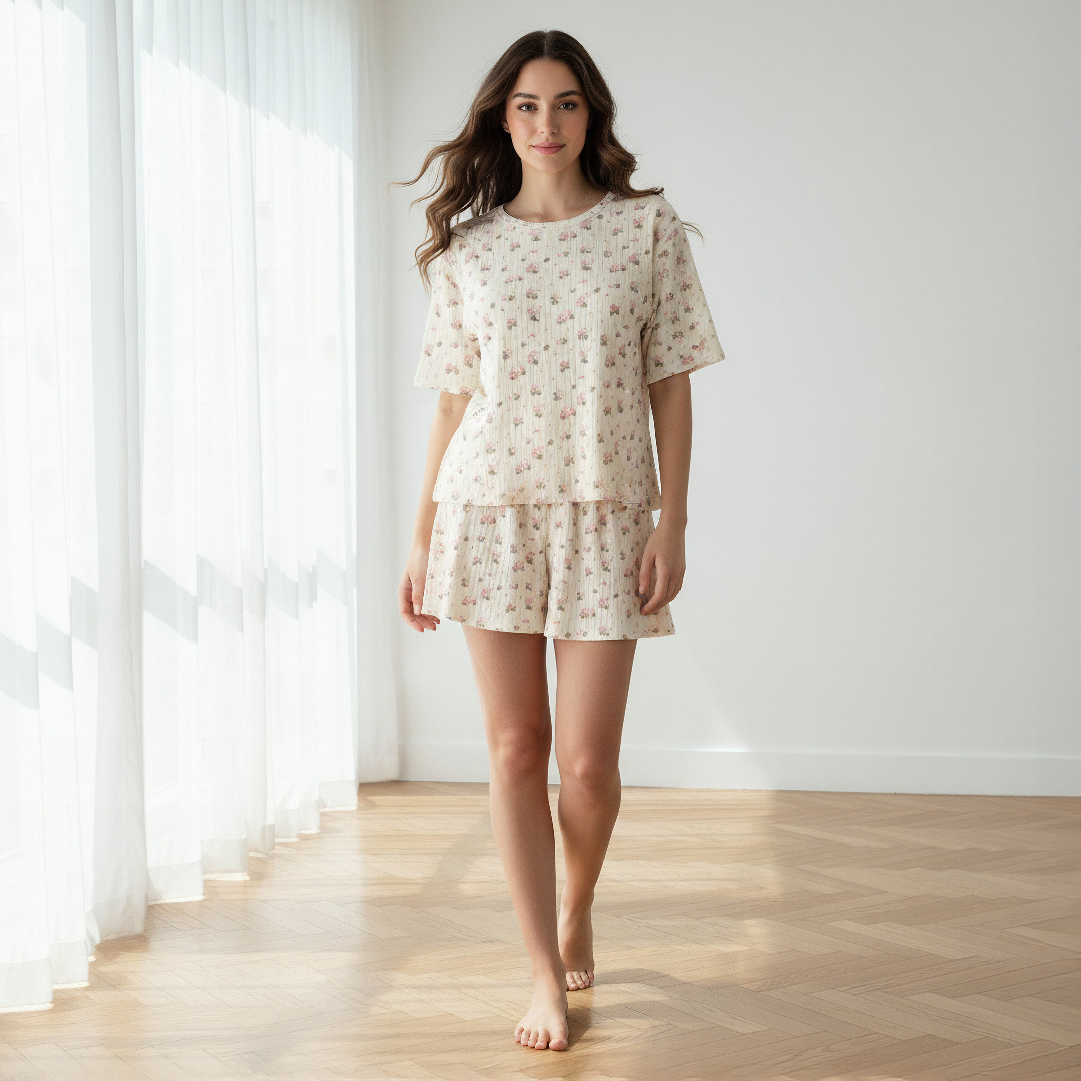 Floral Print Pyjama Set T-shirt-women-clothing-nightwear-pyjamas-tops-image-11