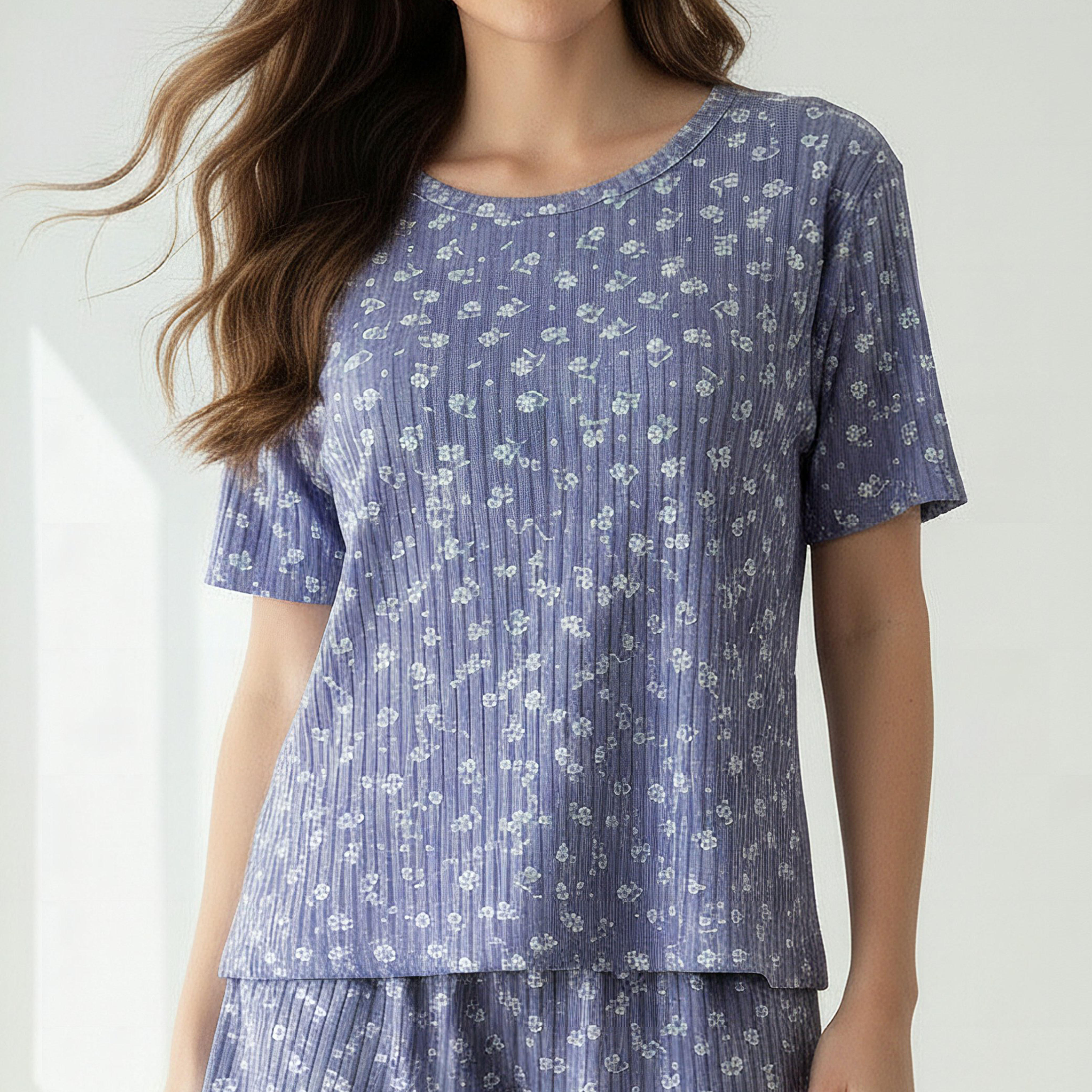 تيشيرت بيجاما بطبعات زهرية-women-clothing-nightwear-pyjamas-tops-image-21