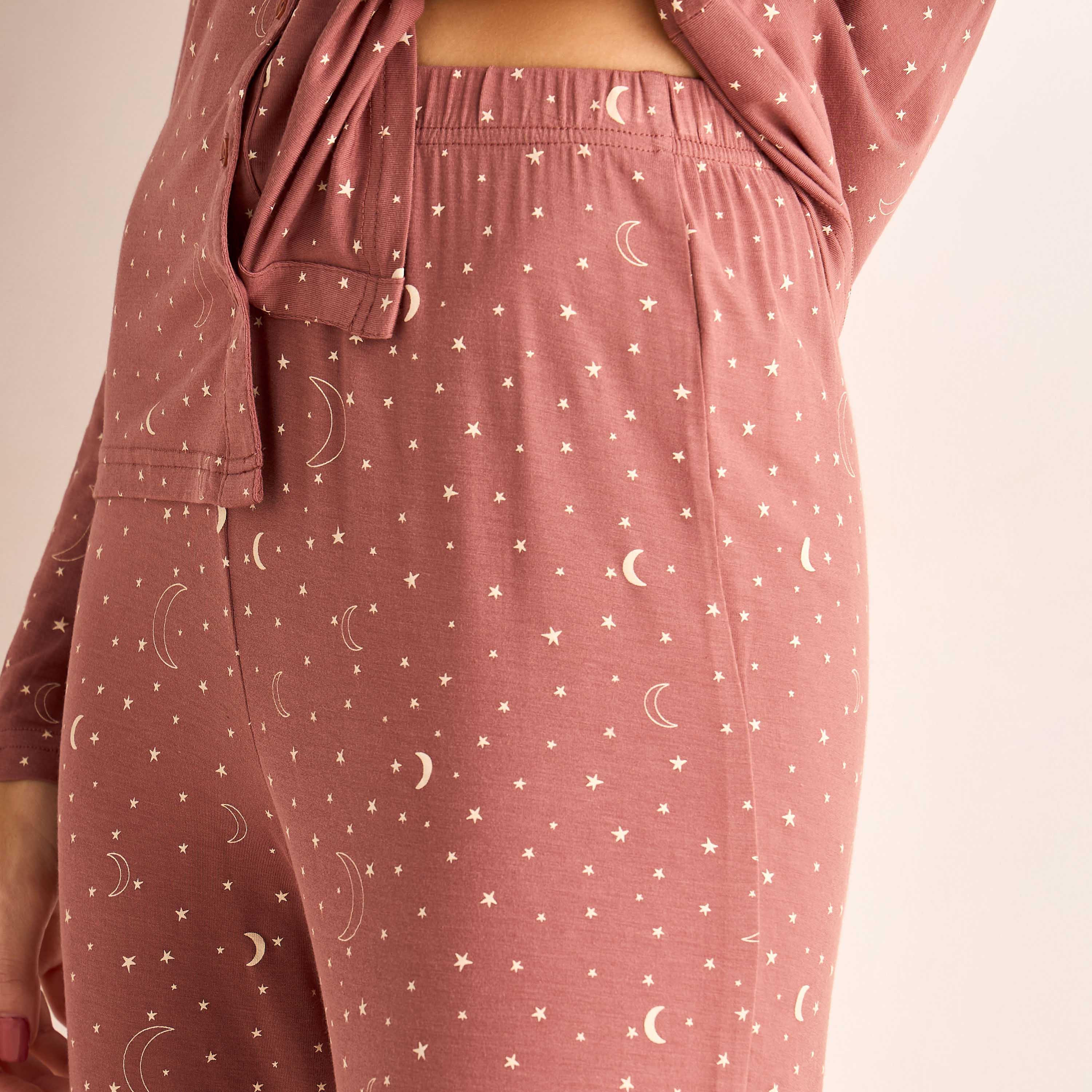 Pyjama Set Button-Down Shirt and Pants Modal-women-clothing-nightwear-pyjamas-longsets-image-5