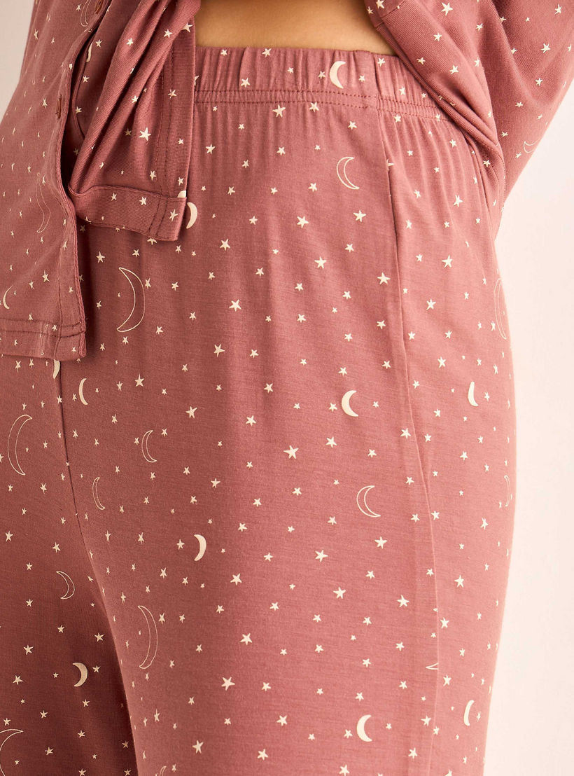 طقم قميص بأزرار إغلاق وبنطلون بيجاما-women-clothing-nightwear-pyjamas-longsets-image-5