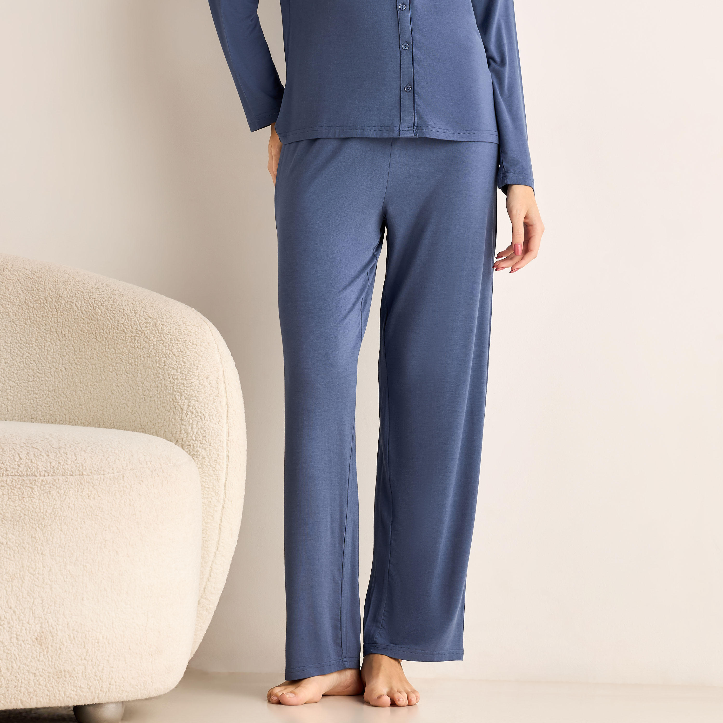 Pyjama Set Button-Down Shirt and Pants Modal-women-clothing-nightwear-pyjamas-longsets-image-4