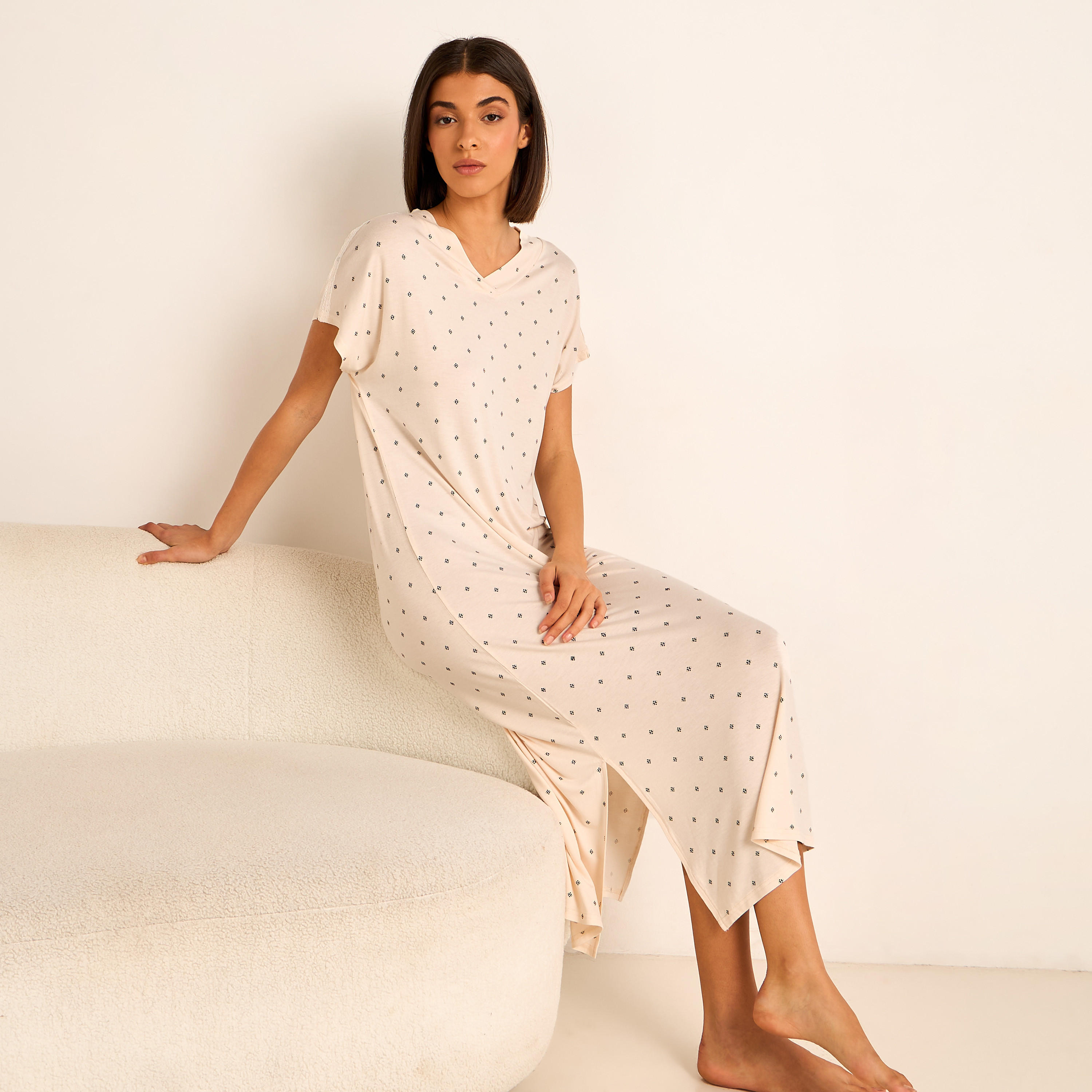 Night Gown Short Sleeve Printed-women-clothing-nightwear-nighties-image-2
