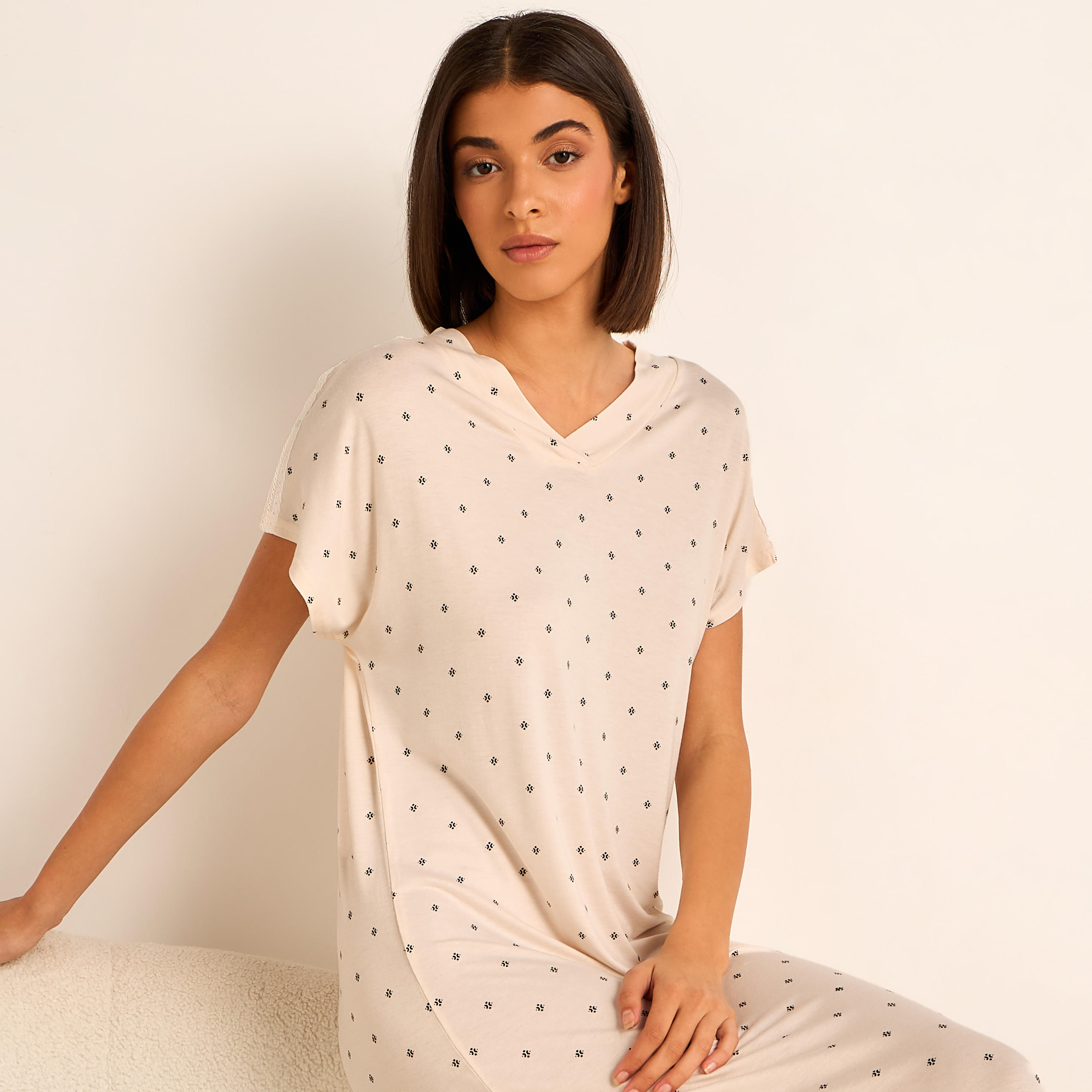 Night Gown Short Sleeve Printed-women-clothing-nightwear-nighties-image-5