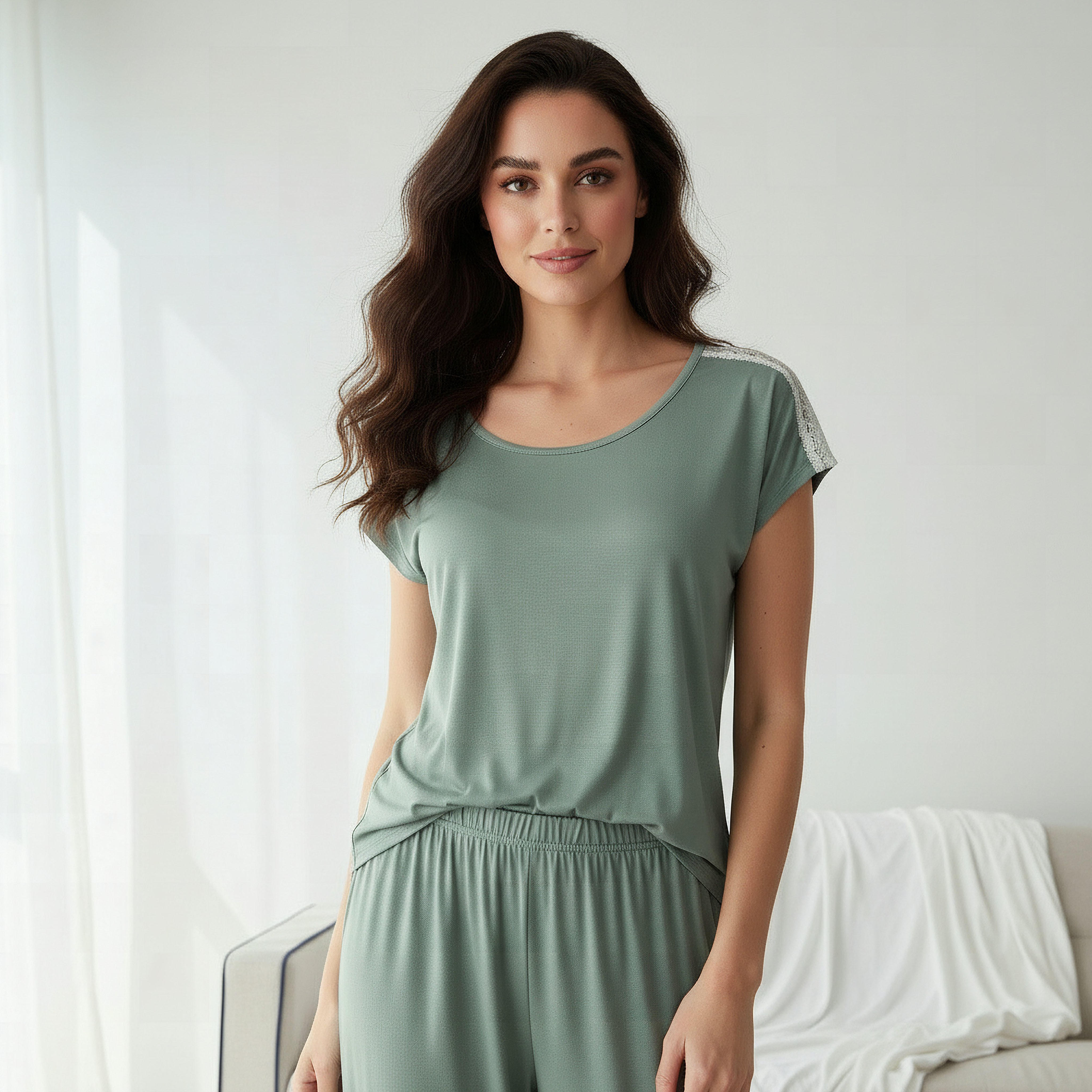 طقم بيجاما من بلوزة وبنطلون-women-clothing-nightwear-pyjamas-longsets-image-5