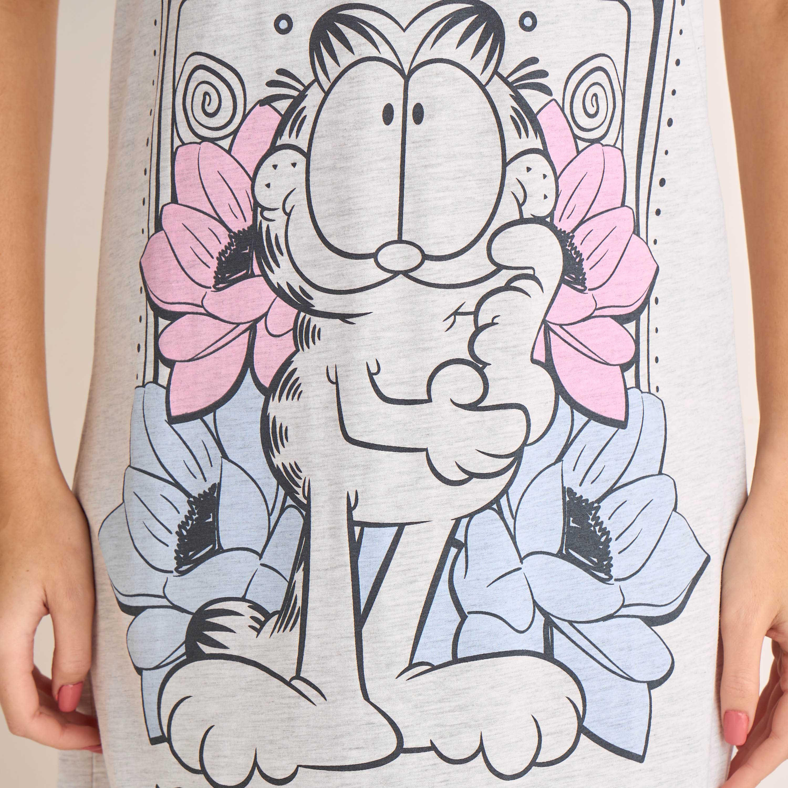 Sleepshirt Short Sleeves with Garfield Print-women-clothing-nightwear-nighties-image-5