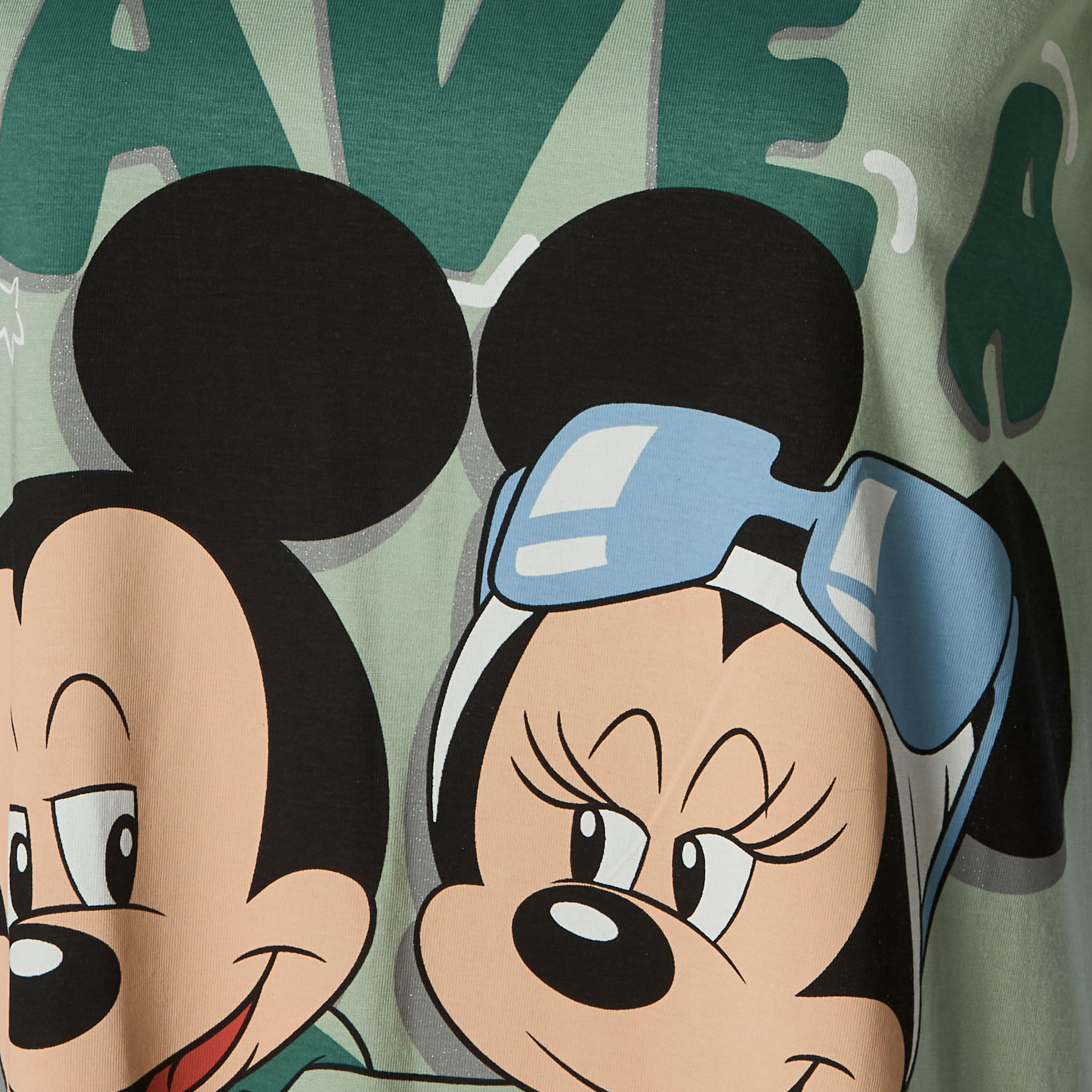 Sleepshirt Short Sleeve Mickey and Minnie Mouse Print Cotton-women-clothing-nightwear-nighties-image-4