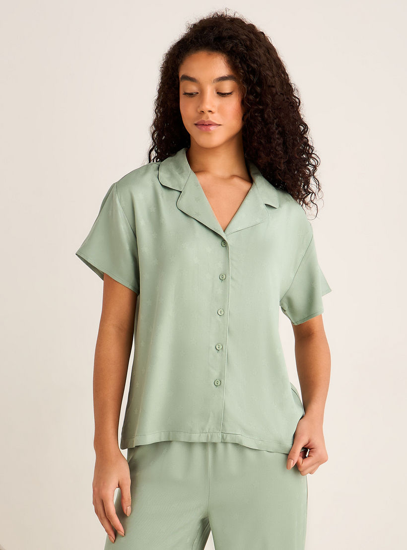 طقم قميص بأزرار إغلاق وبنطلون بيجاما-women-clothing-nightwear-pyjamas-longsets-image-2