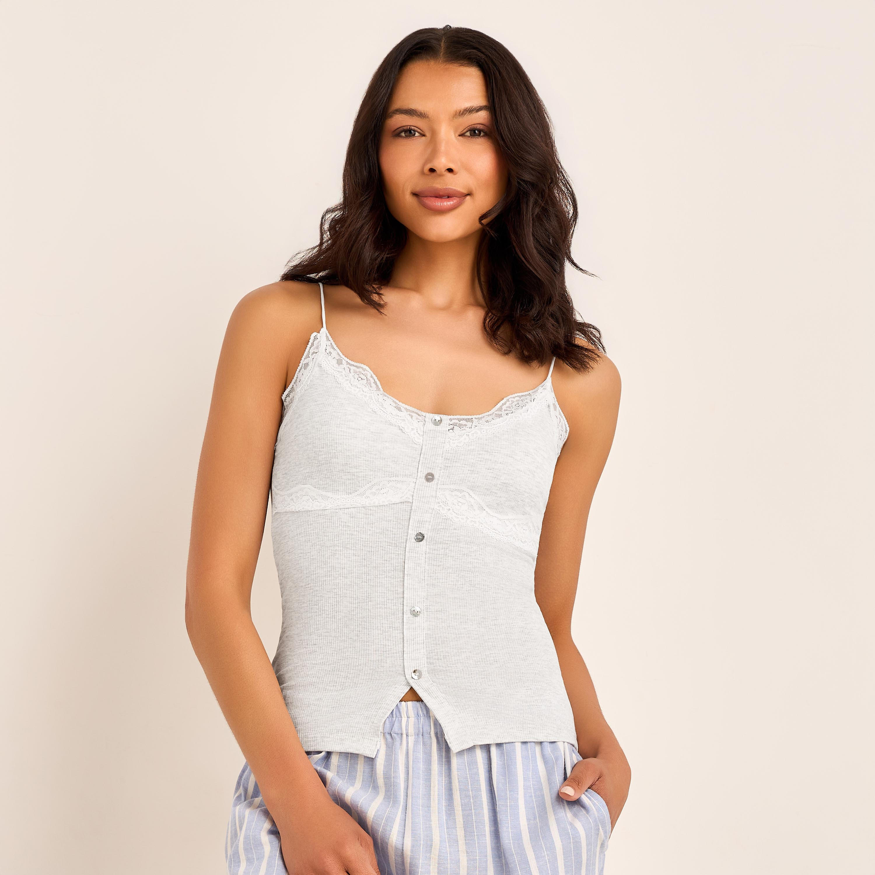 Camisole with Lace Trim-women-clothing-lingerie-camisoles-image-1