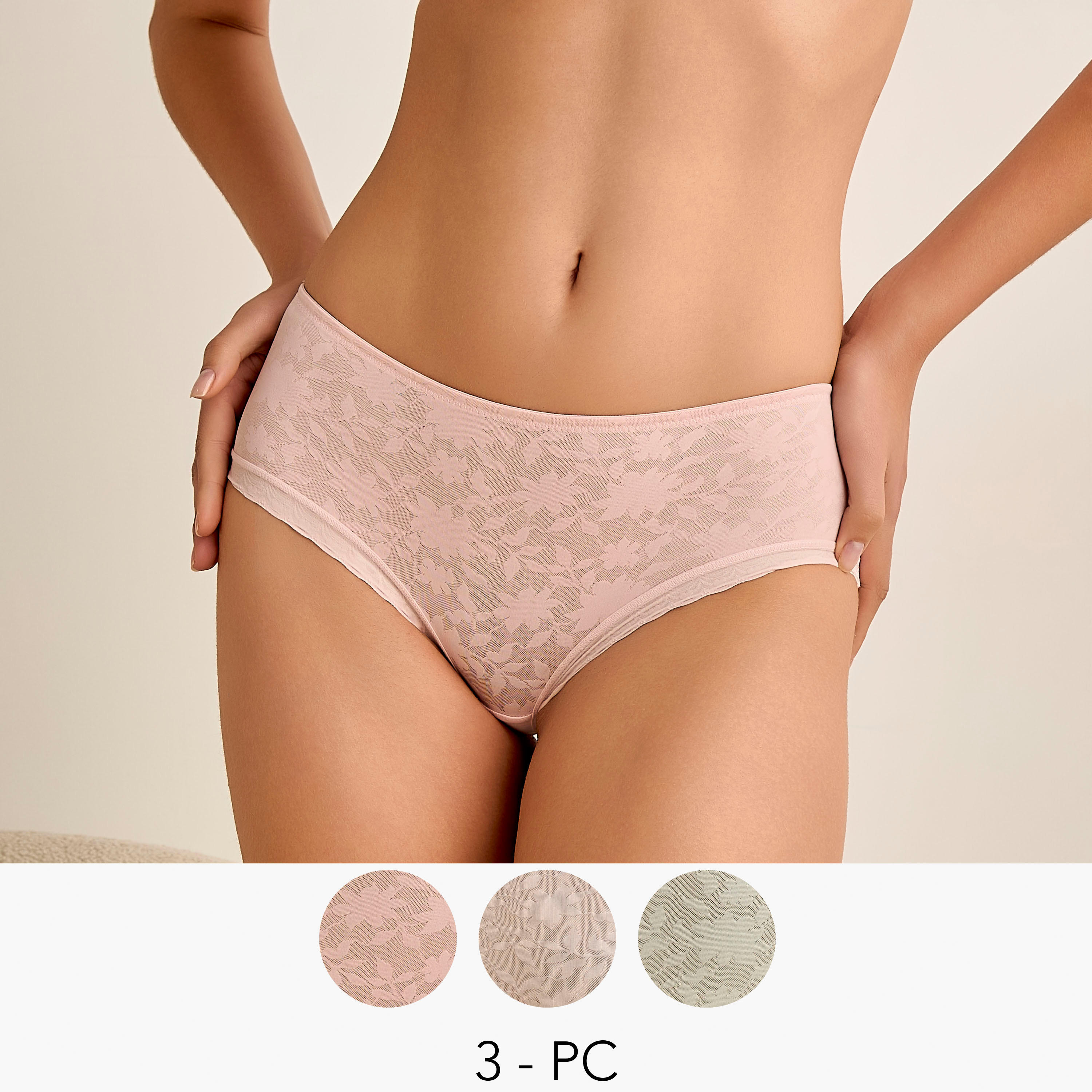 Set of 3 - Briefs with Floral Lace-women-clothing-lingerie-panties-image-1