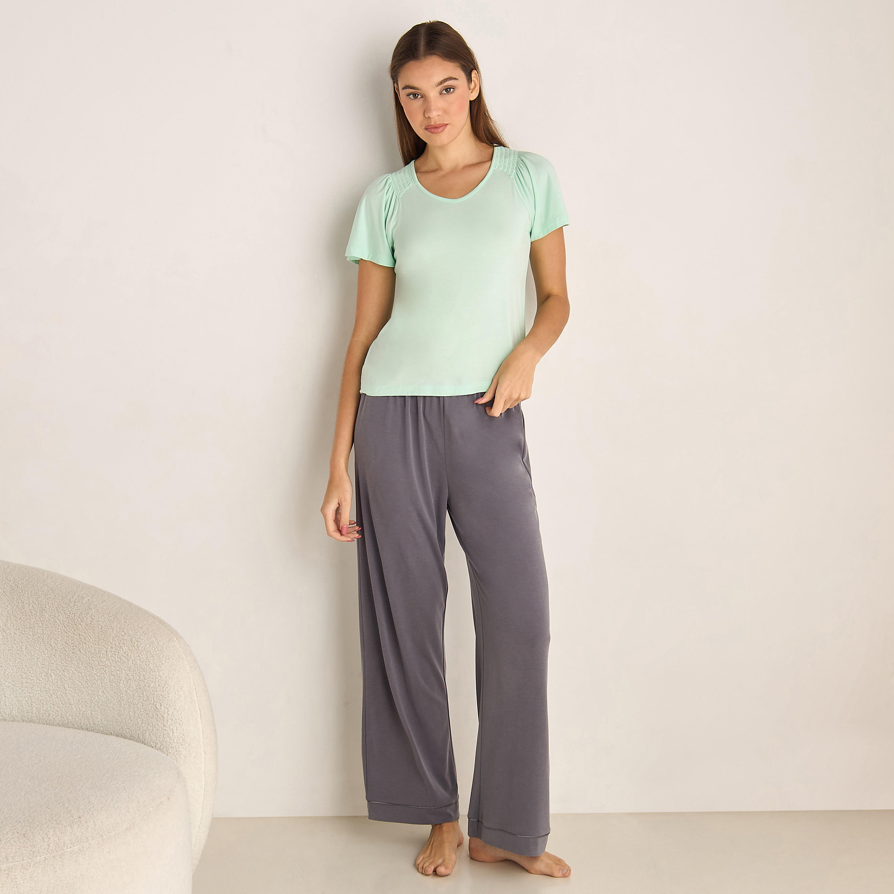 تيشيرت بيجاما سادة-women-clothing-nightwear-pyjamas-tops-image-4