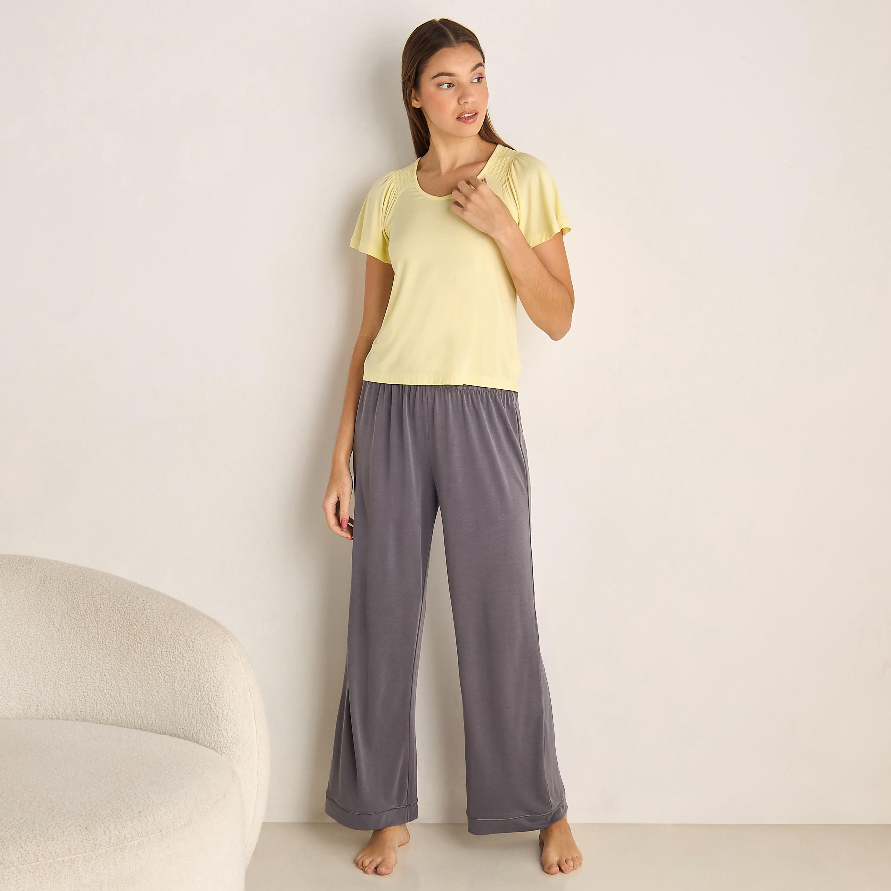 Plain Pyjama Set T-shirt-women-clothing-nightwear-pyjamas-tops-image-2