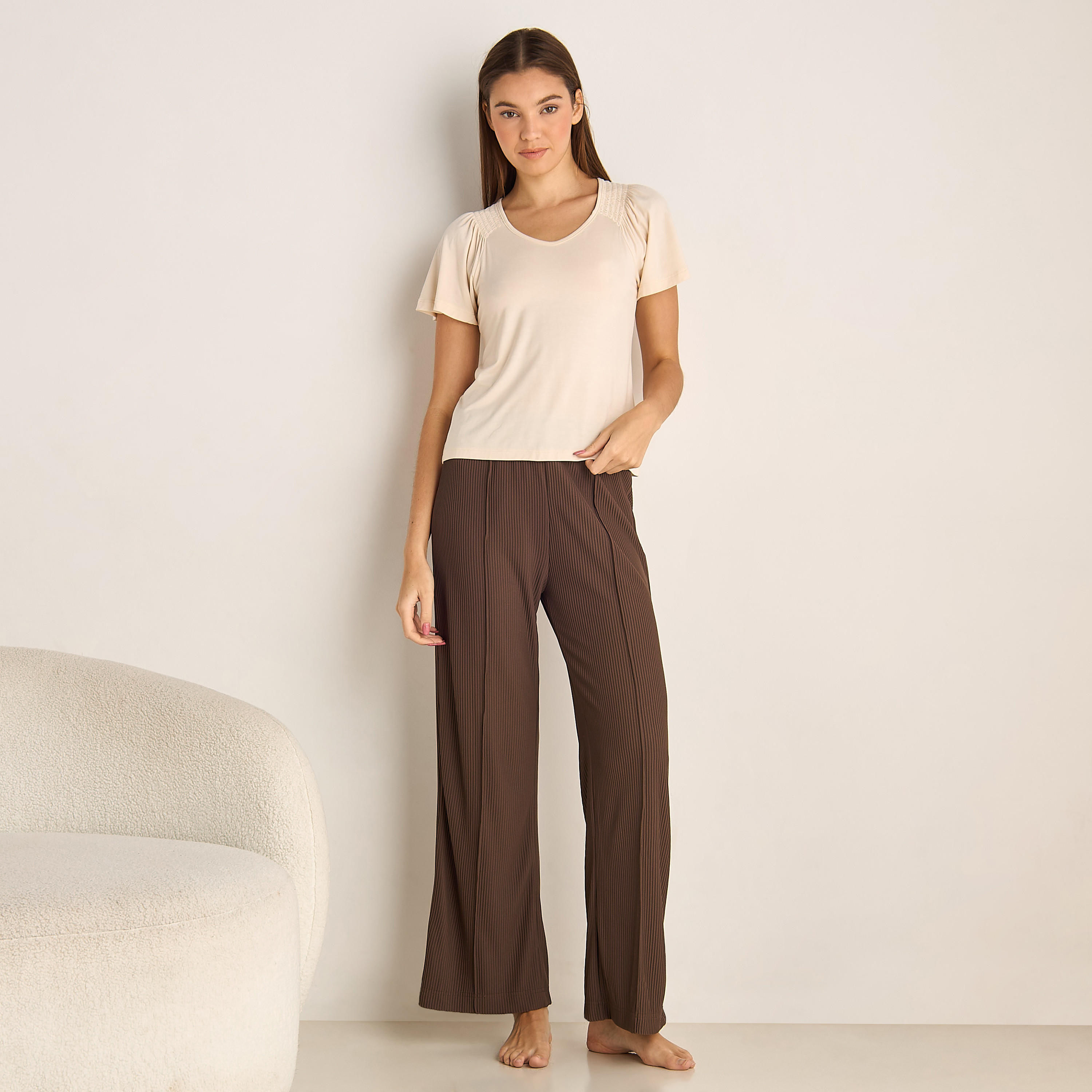 تيشيرت بيجاما سادة-women-clothing-nightwear-pyjamas-tops-image-4