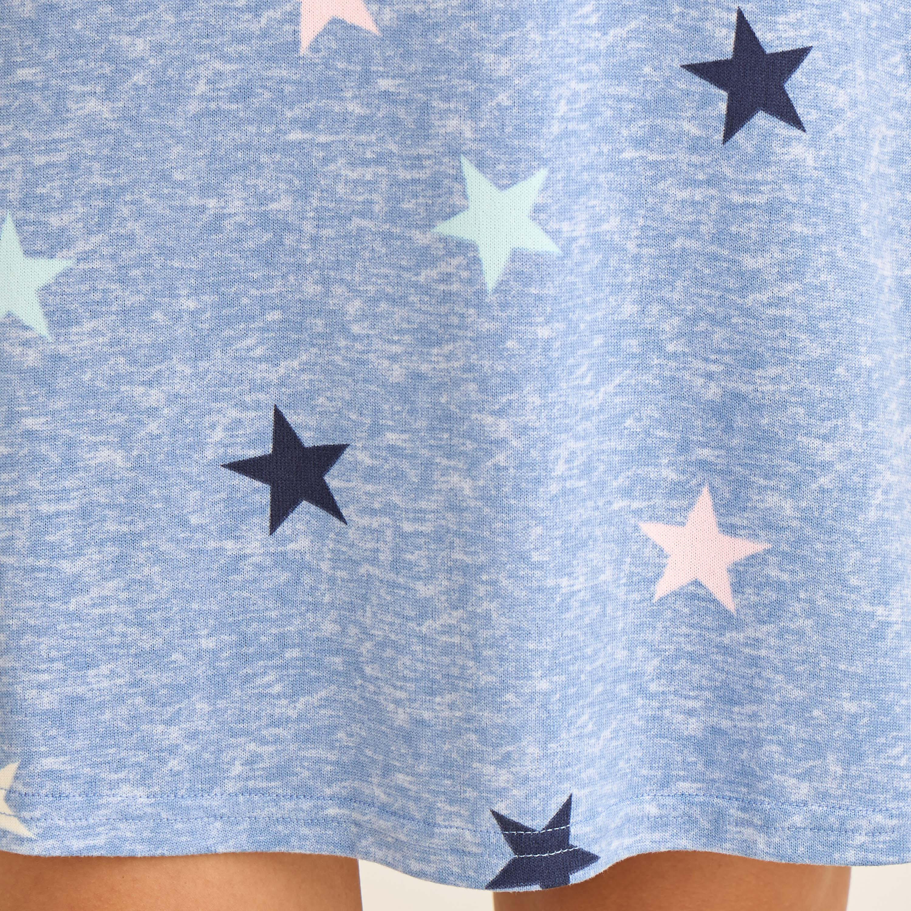 فستان نوم بأكمام قصيرة وطبعات نجوم - طقم من قطعتين-women-clothing-nightwear-nighties-image-5