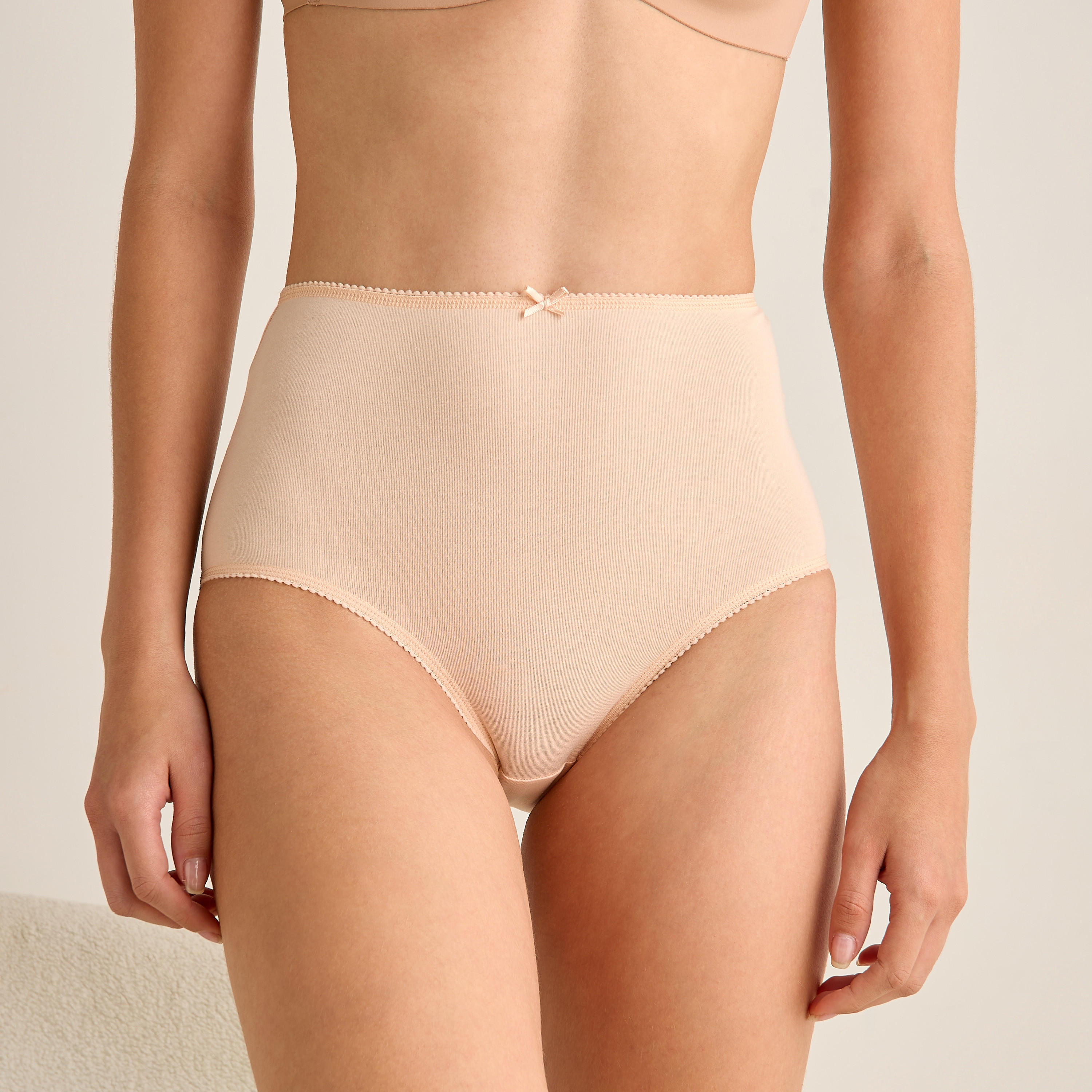 سراويل داخلية كاملة بخصر مرتفع - مجموعة 5 قطع-women-clothing-lingerie-panties-image-4