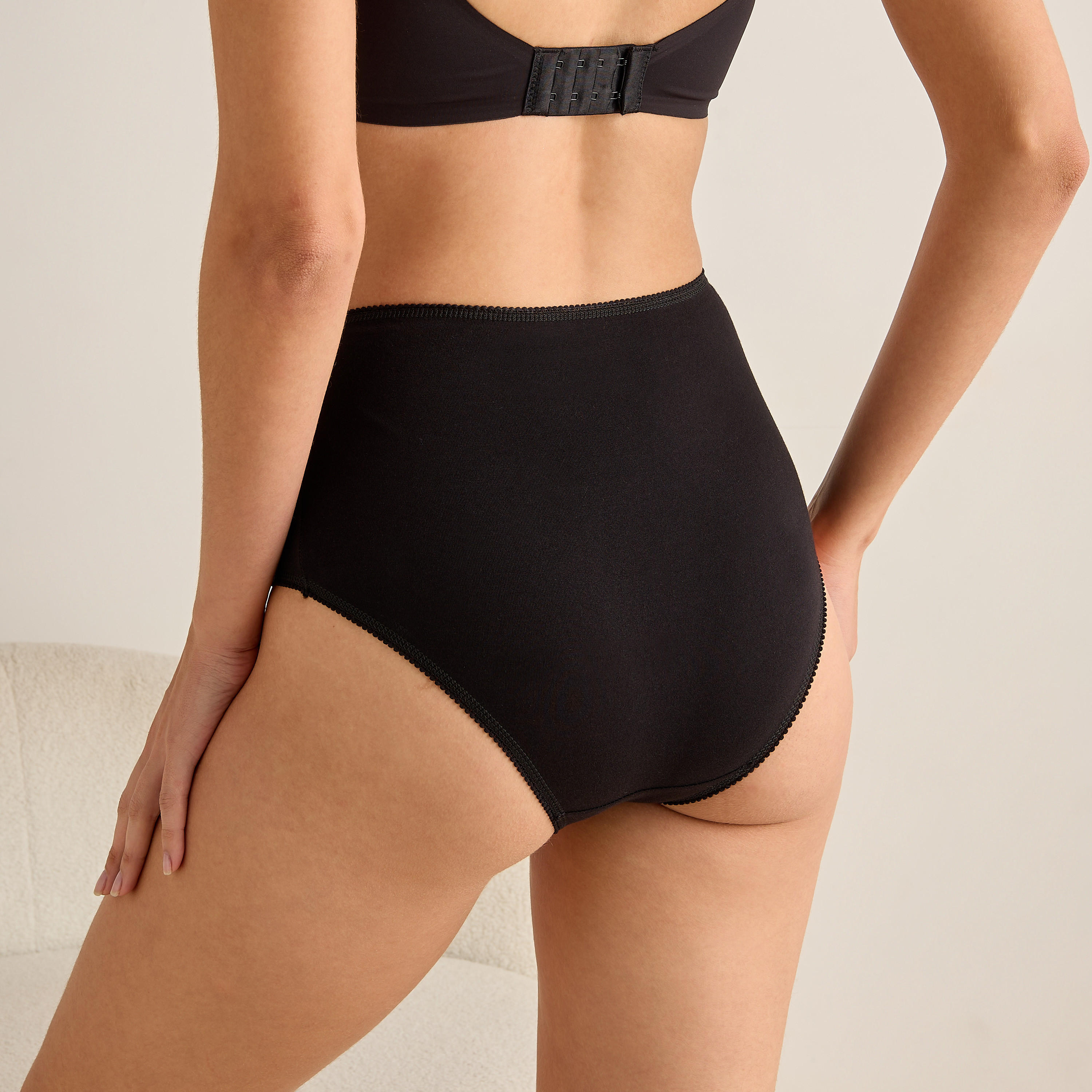 سراويل داخلية كاملة بخصر مرتفع - مجموعة 5 قطع-women-clothing-lingerie-panties-image-2