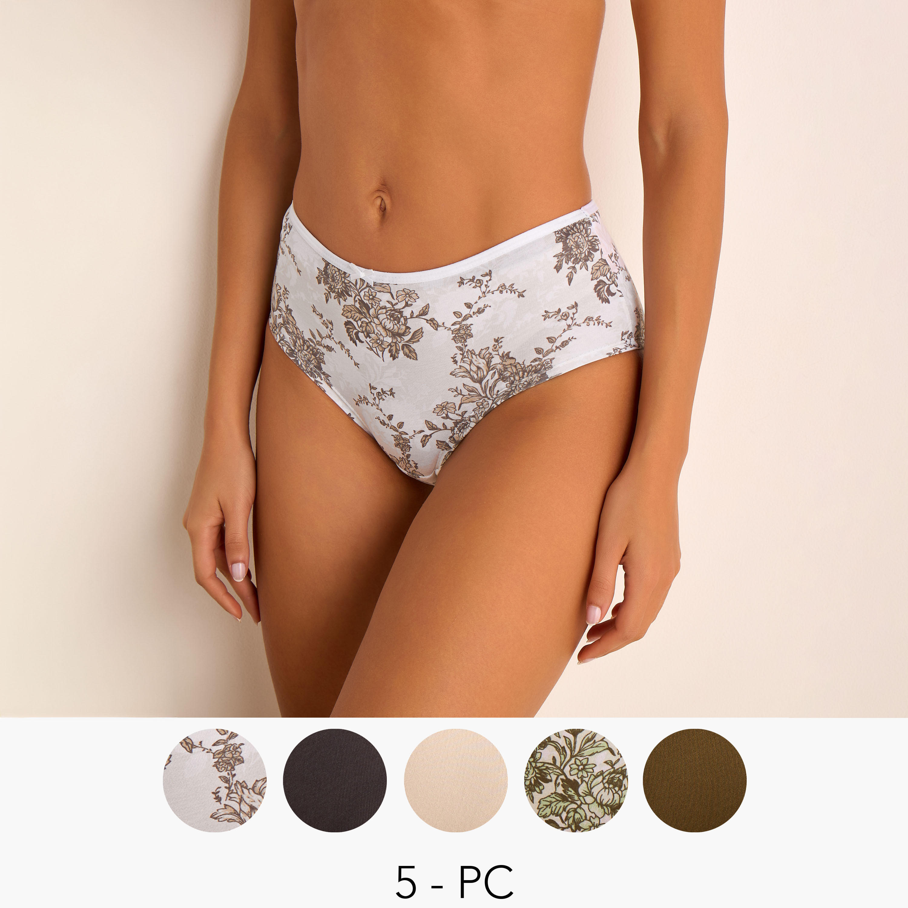 طقم سراويل داخلية هيبستر 5 قطع بزينة فيونكة-women-clothing-lingerie-panties-image-1