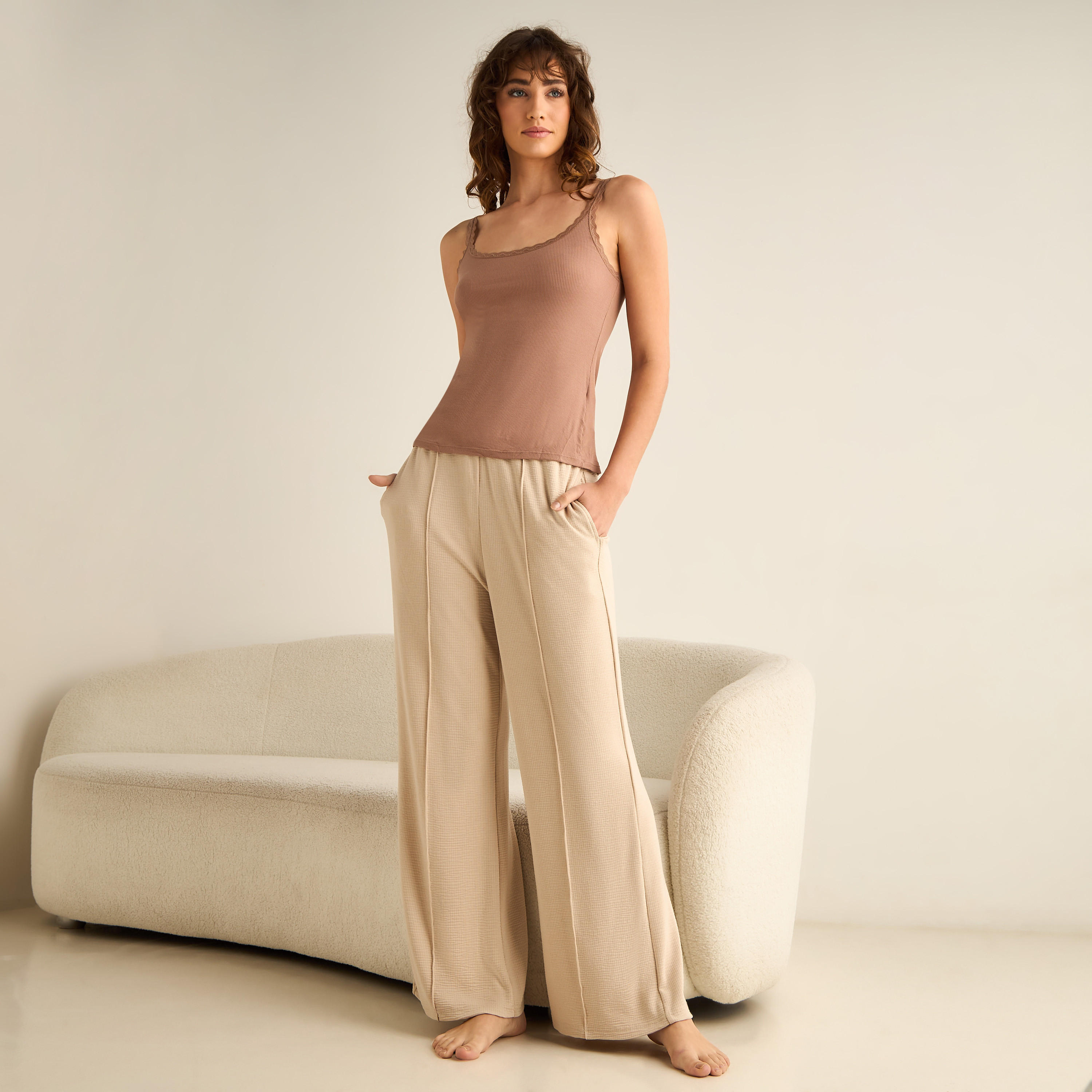 بلوزة تانك مضلعة بارزة الملمس-women-clothing-nightwear-pyjamas-tops-image-1