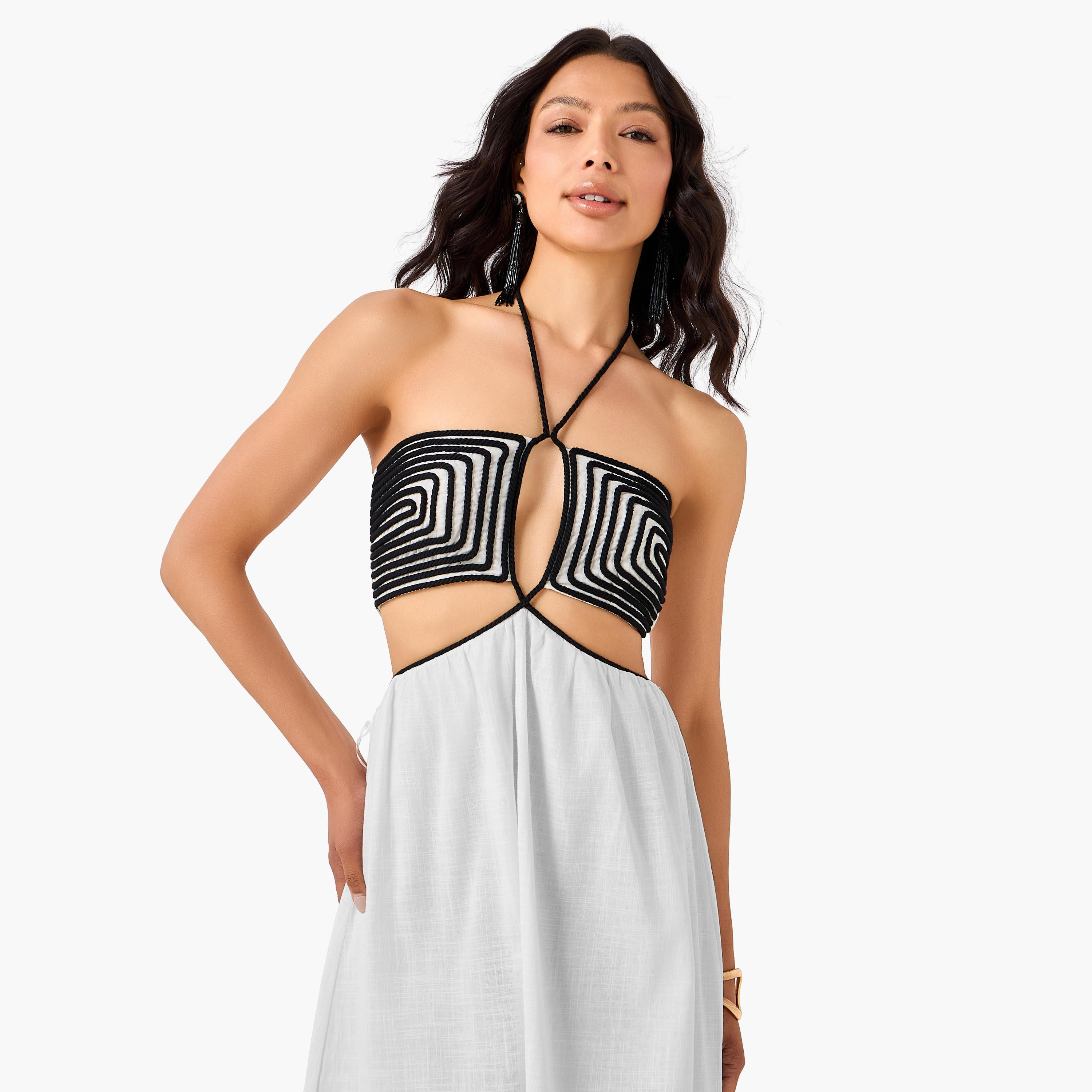 Women Geometric Rope Detail Halter Neck Maxi Dress-women-clothing-swimandbeach-beachwear-image-6