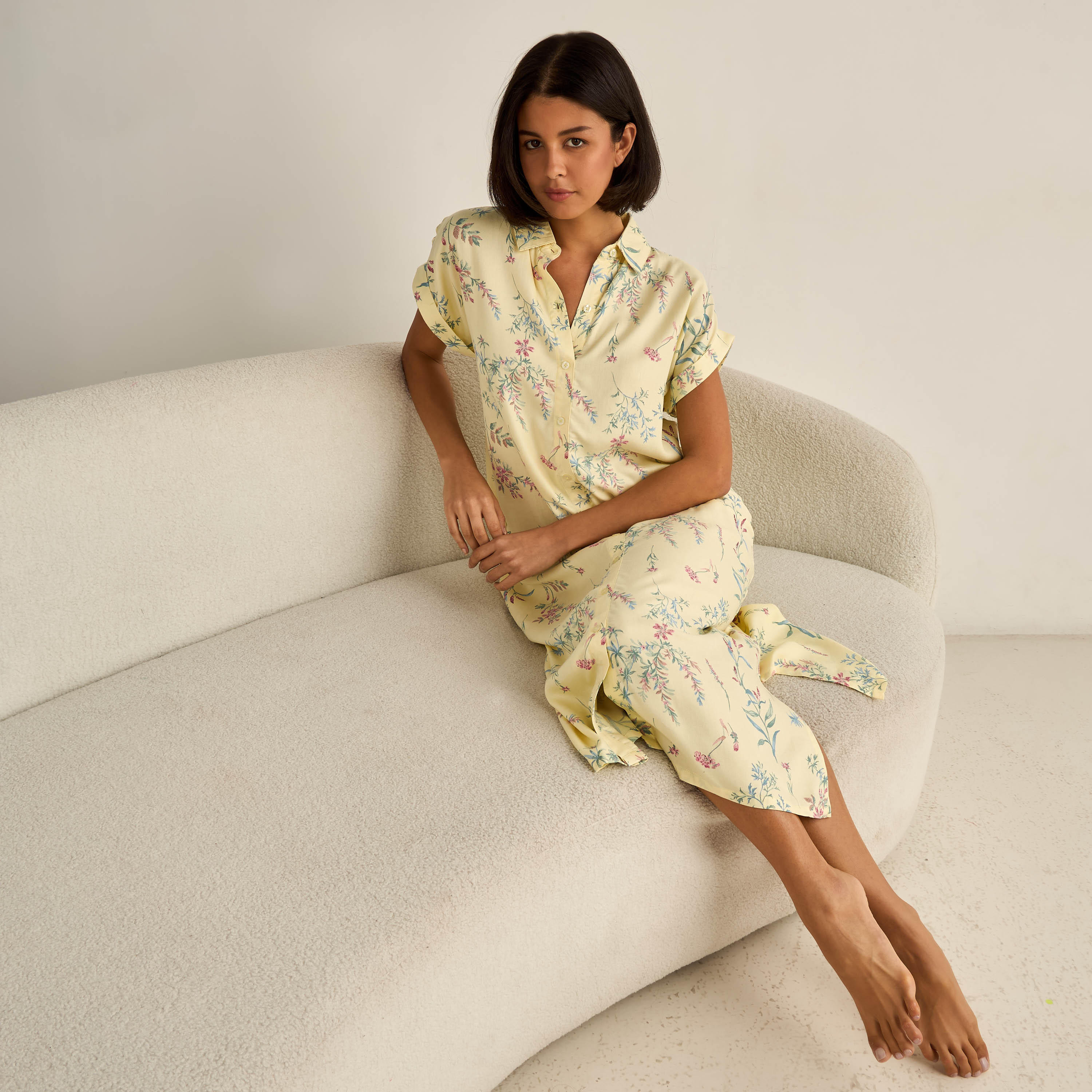 Night Dress Short Sleeves Assorted Print Viscose - Set of 2-women-clothing-nightwear-nighties-image-2