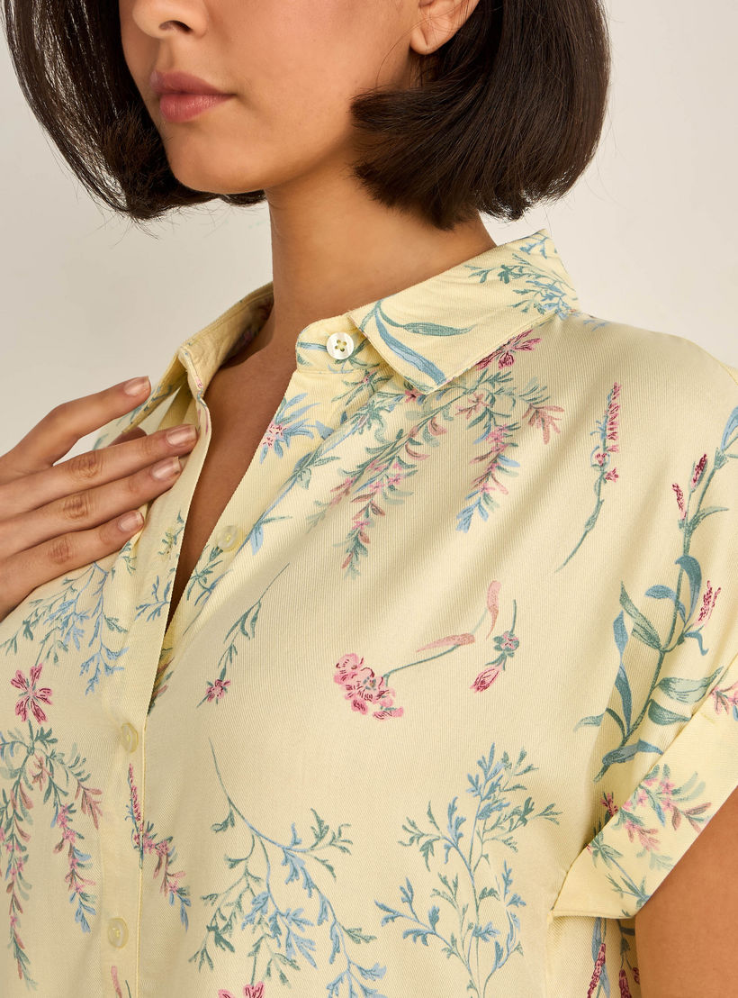طقم فستان نوم فيسكوز بأكمام قصيرة وطبعات متنوعة - طقم من قطعتين-women-clothing-nightwear-nighties-image-4