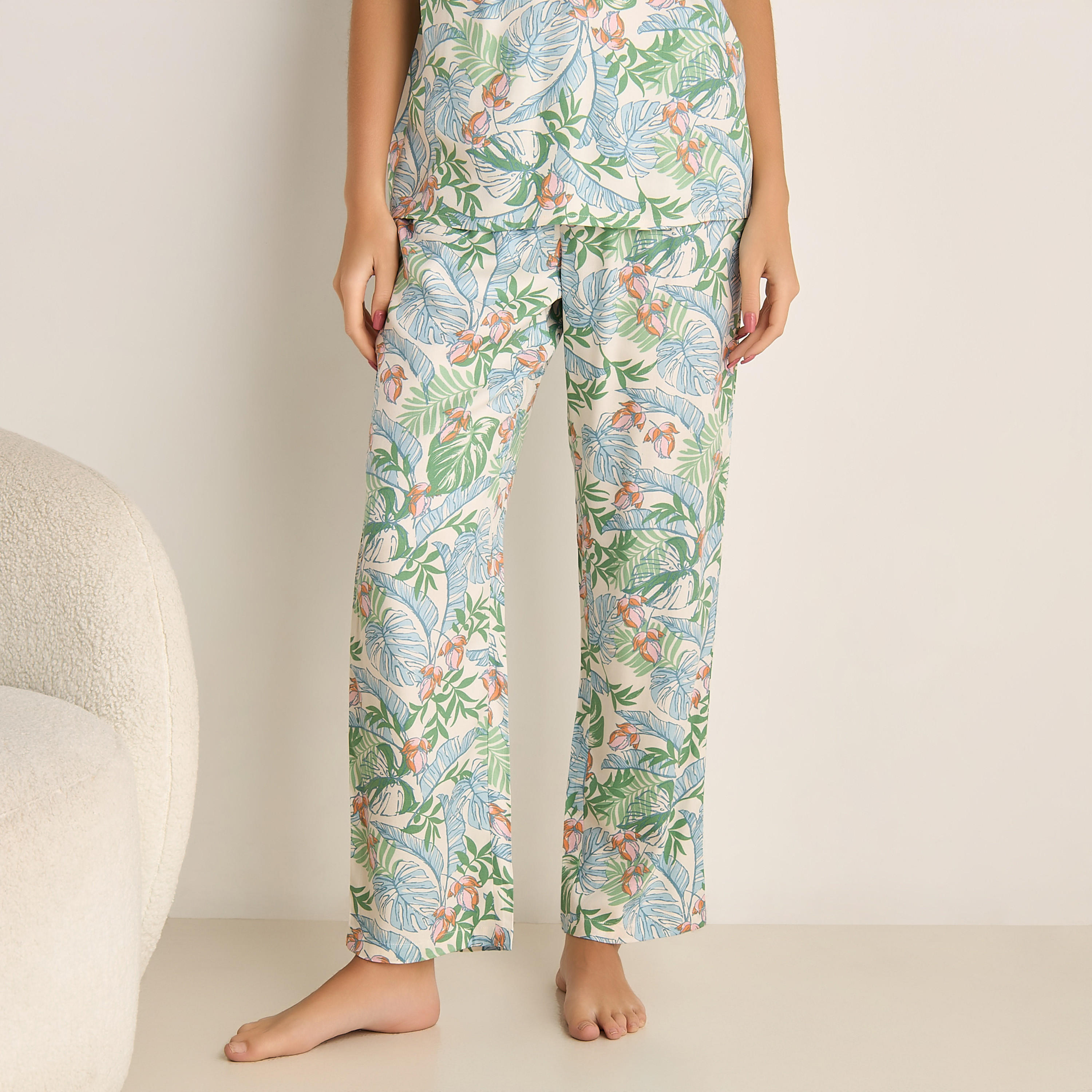 Pyjama Set Button-Down Shirt and Pants with Eye Mask Viscose-women-clothing-nightwear-pyjamas-longsets-image-4