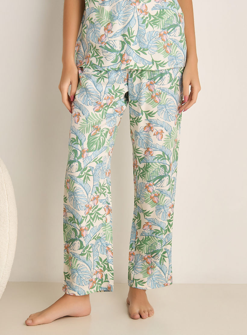 طقم قميص بأزرار وبنطلون بيجاما فيسكوز مع قناع عيون-women-clothing-nightwear-pyjamas-longsets-image-4