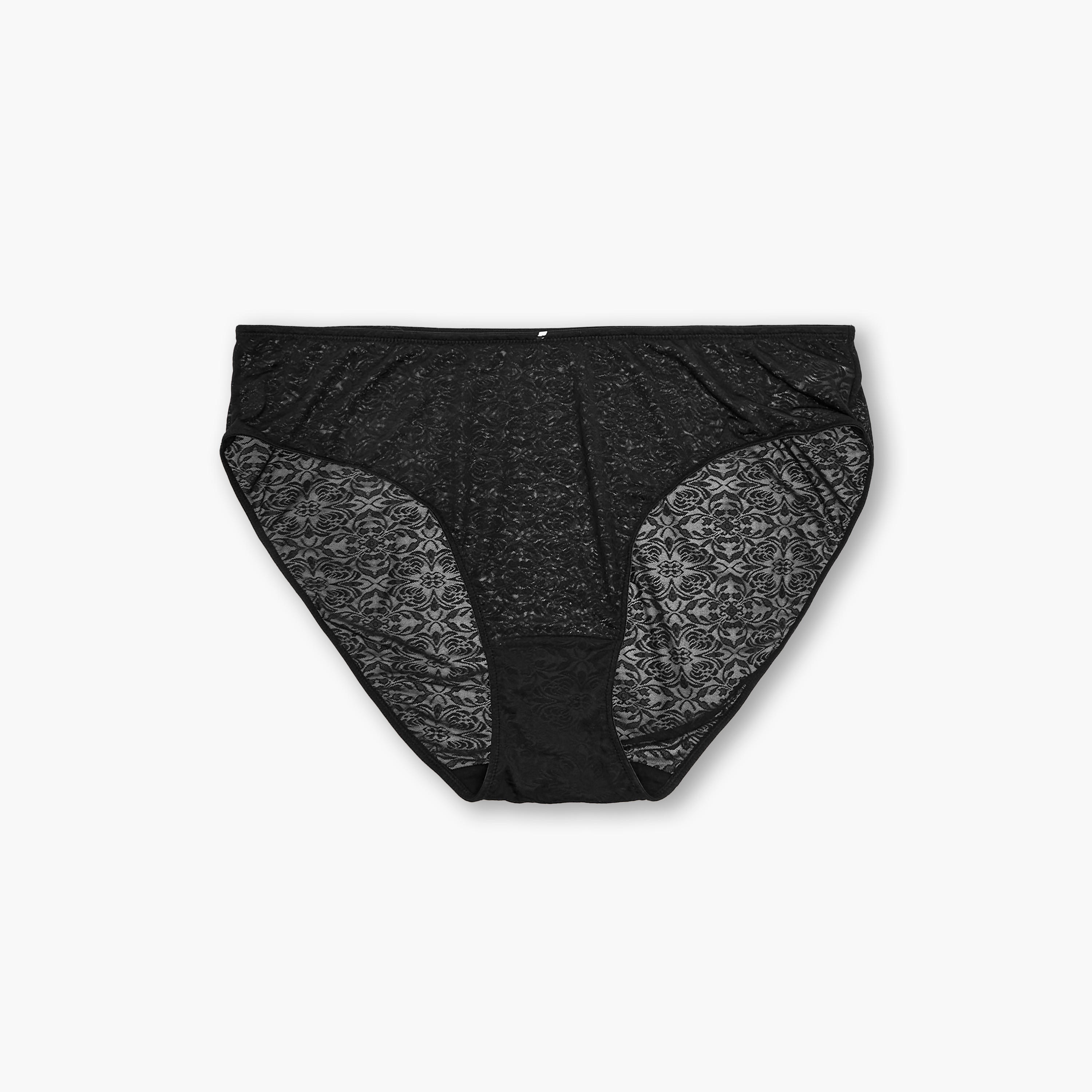 سراويل بيكيني بنمط أزهار بارز الملمس-women-clothing-lingerie-panties-image-4