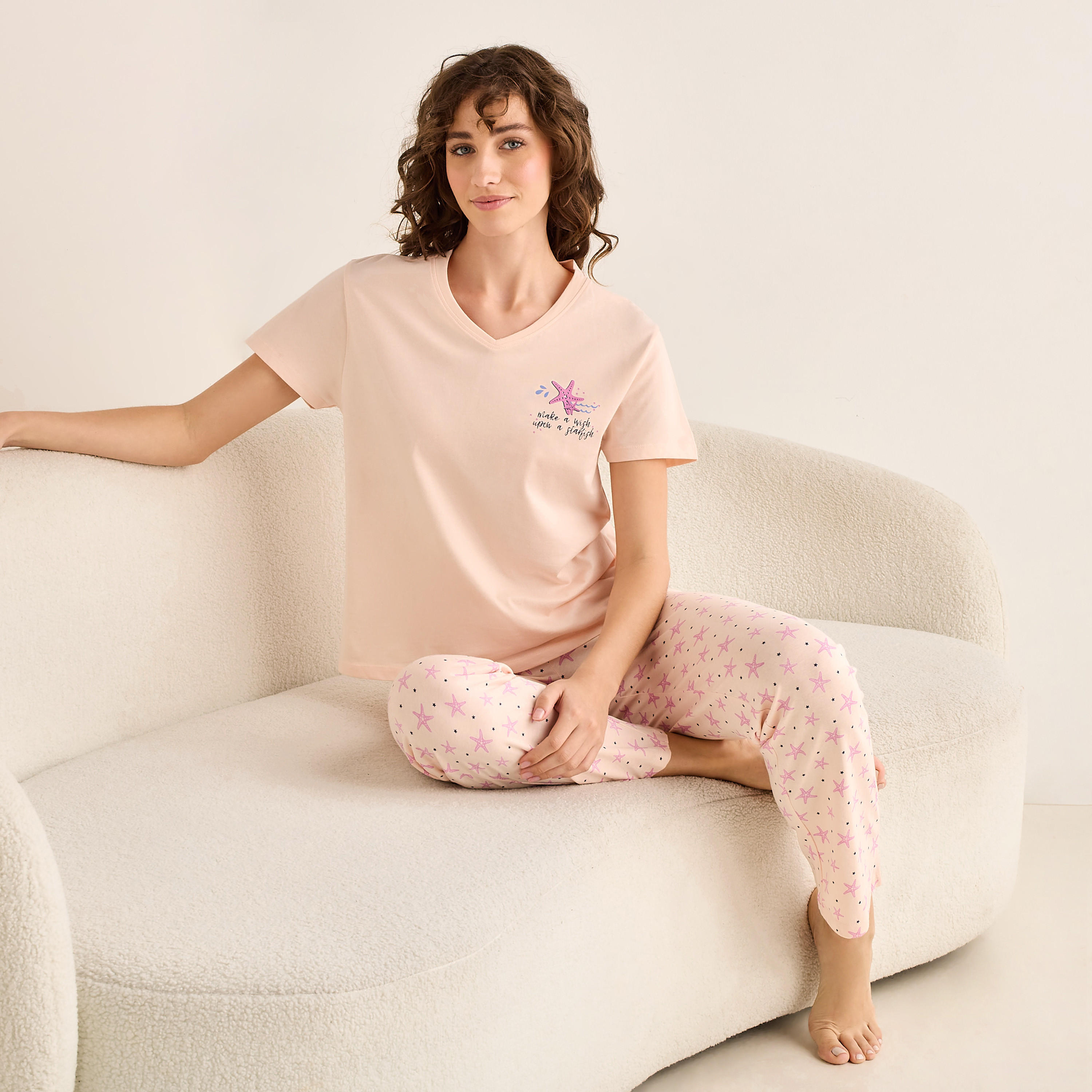 طقم بيجامة قطن بطبعات-women-clothing-nightwear-pyjamas-longsets-image-6