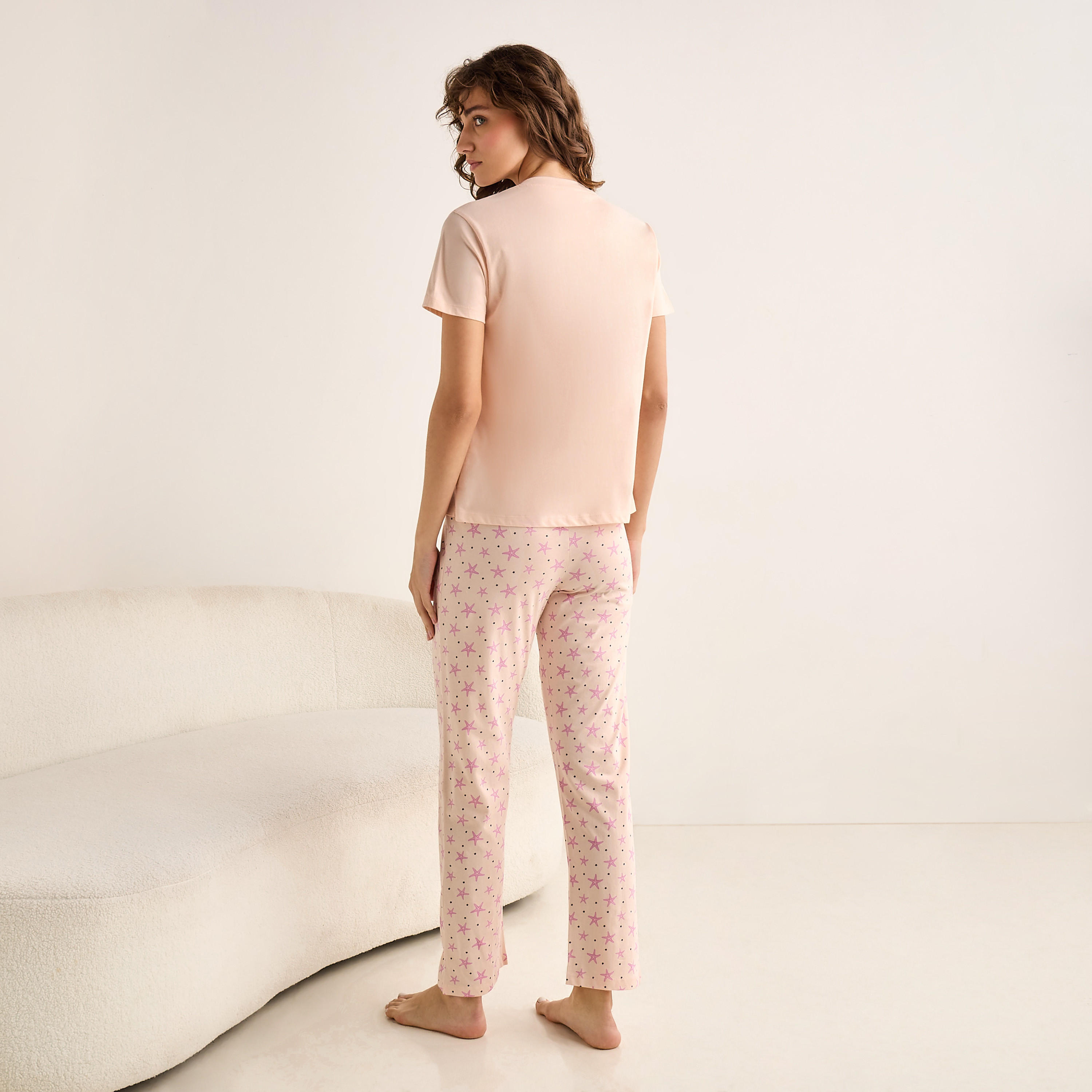 طقم بيجامة قطن بطبعات-women-clothing-nightwear-pyjamas-longsets-image-3