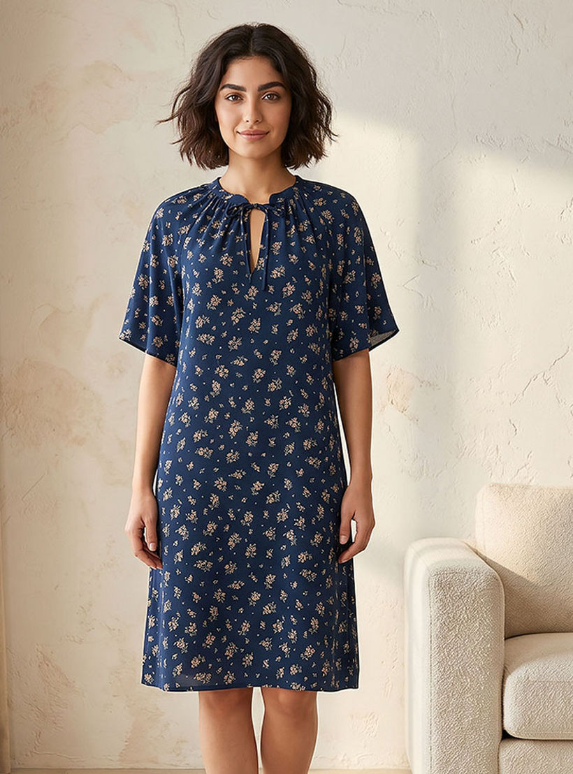 طقم من 2 - قميص نوم قطن بأكمام قصيرة وأربطة-women-clothing-nightwear-nighties-image-3