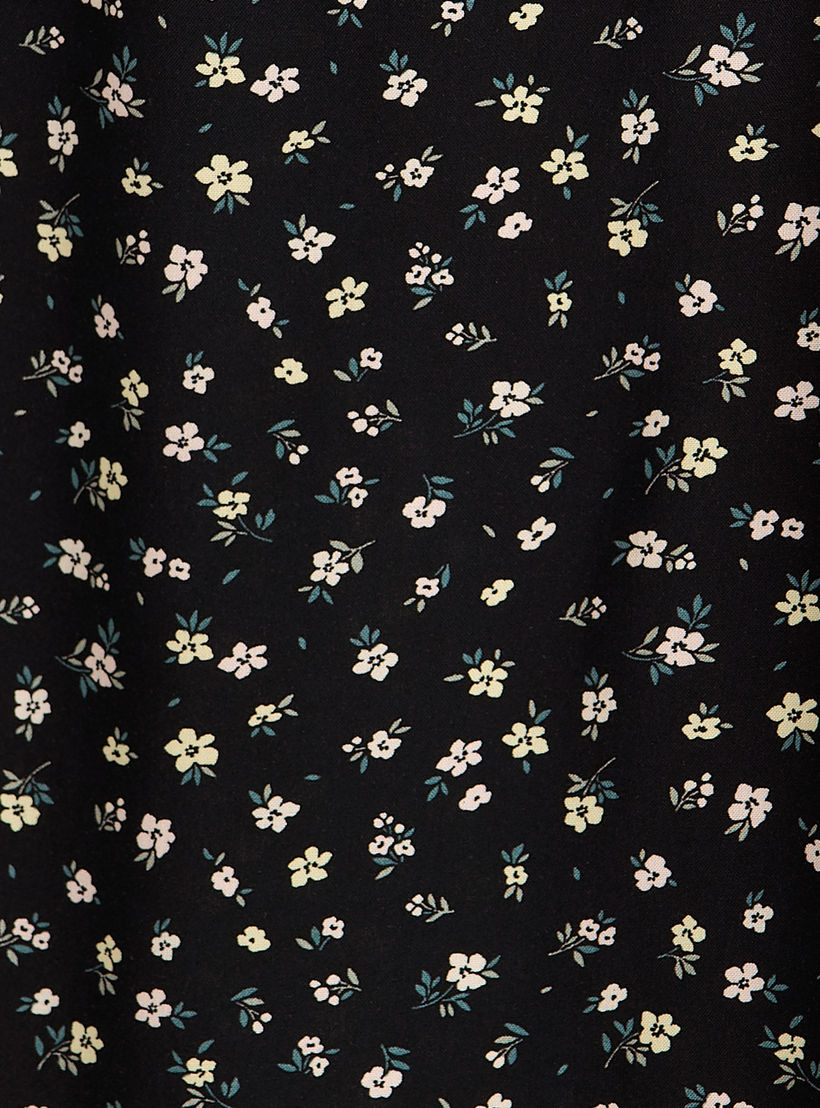 Midi Night Dress Short Sleeves Floral Print Viscose-women-clothing-nightwear-nighties-image-5